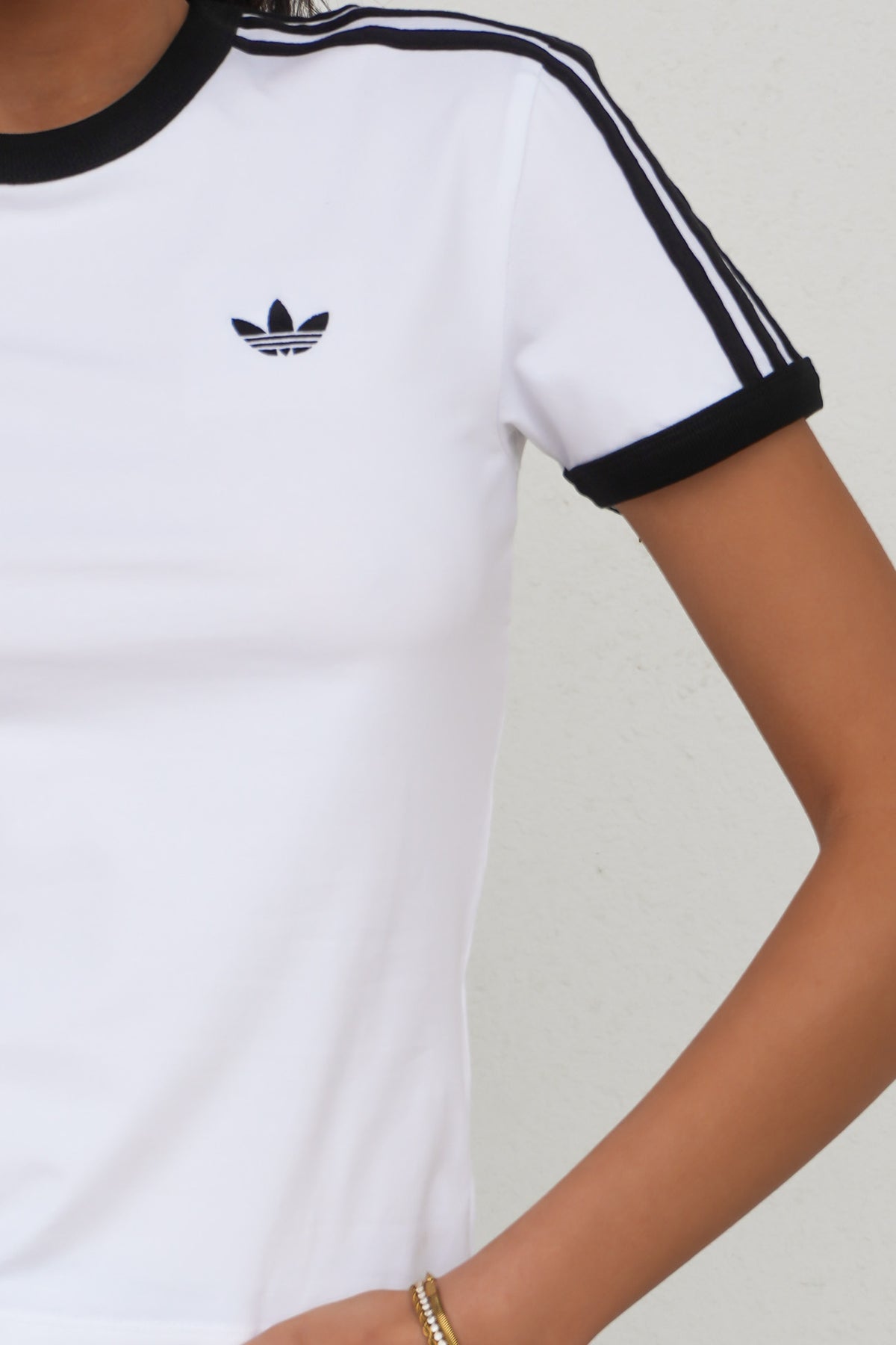 3 Stripe Slim Tee White Black