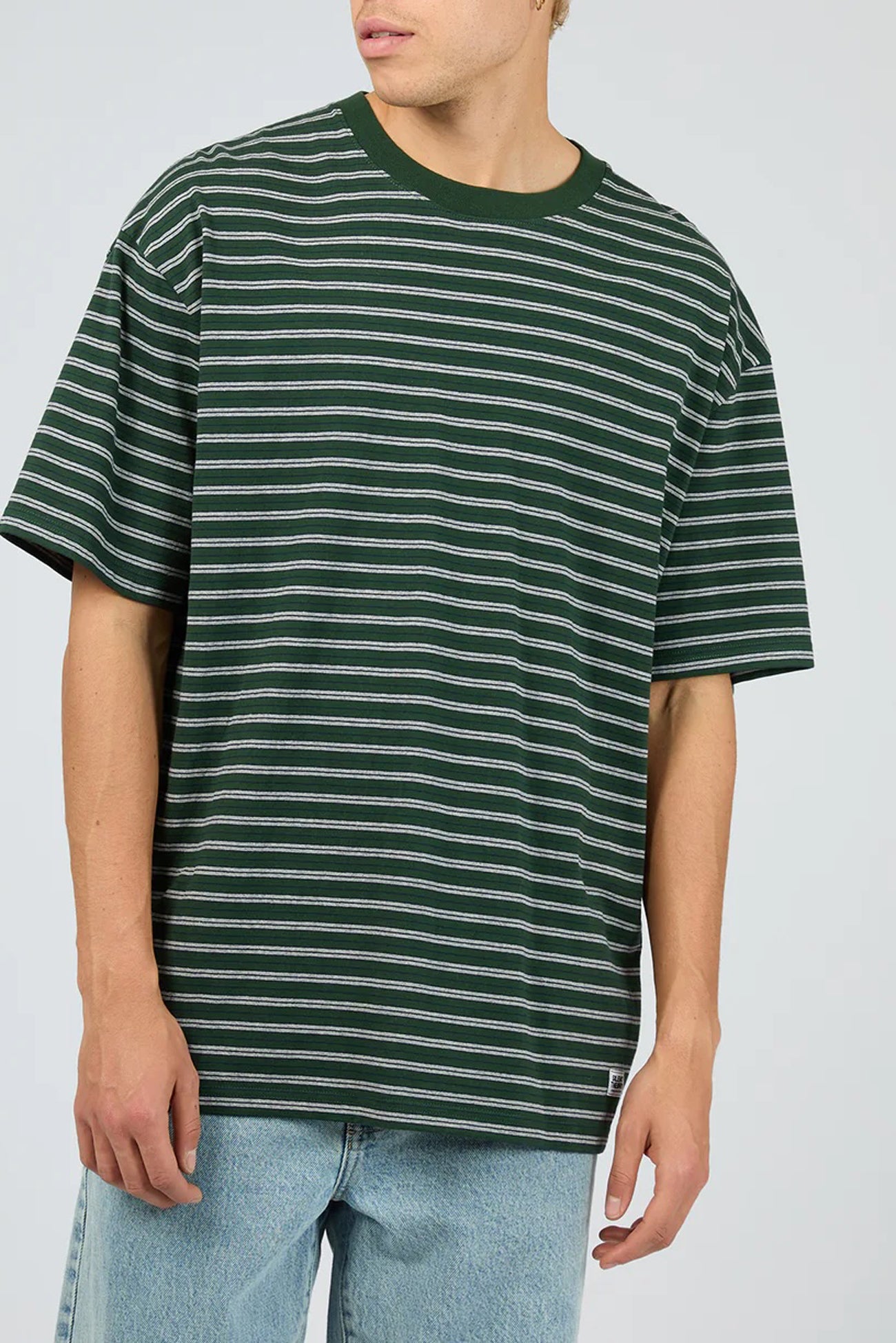 Staple Stripe Tee Green