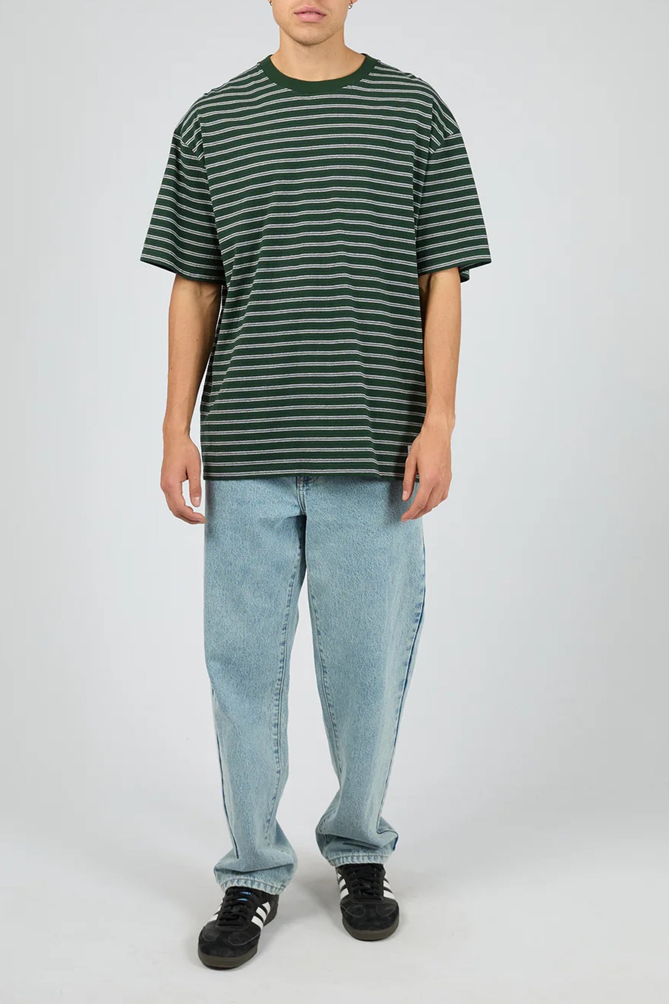 Staple Stripe Tee Green