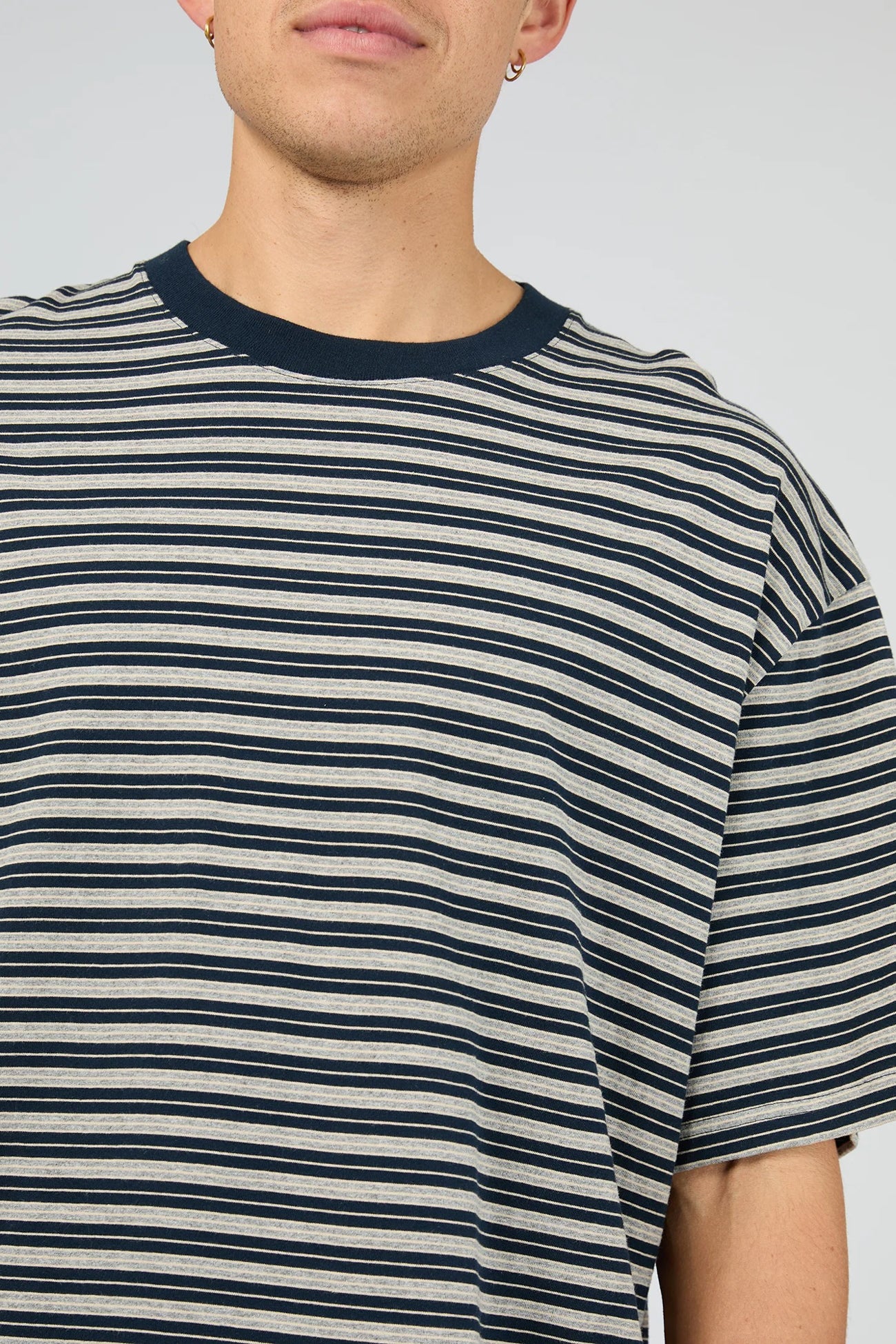 Staple Stripe Tee Navy