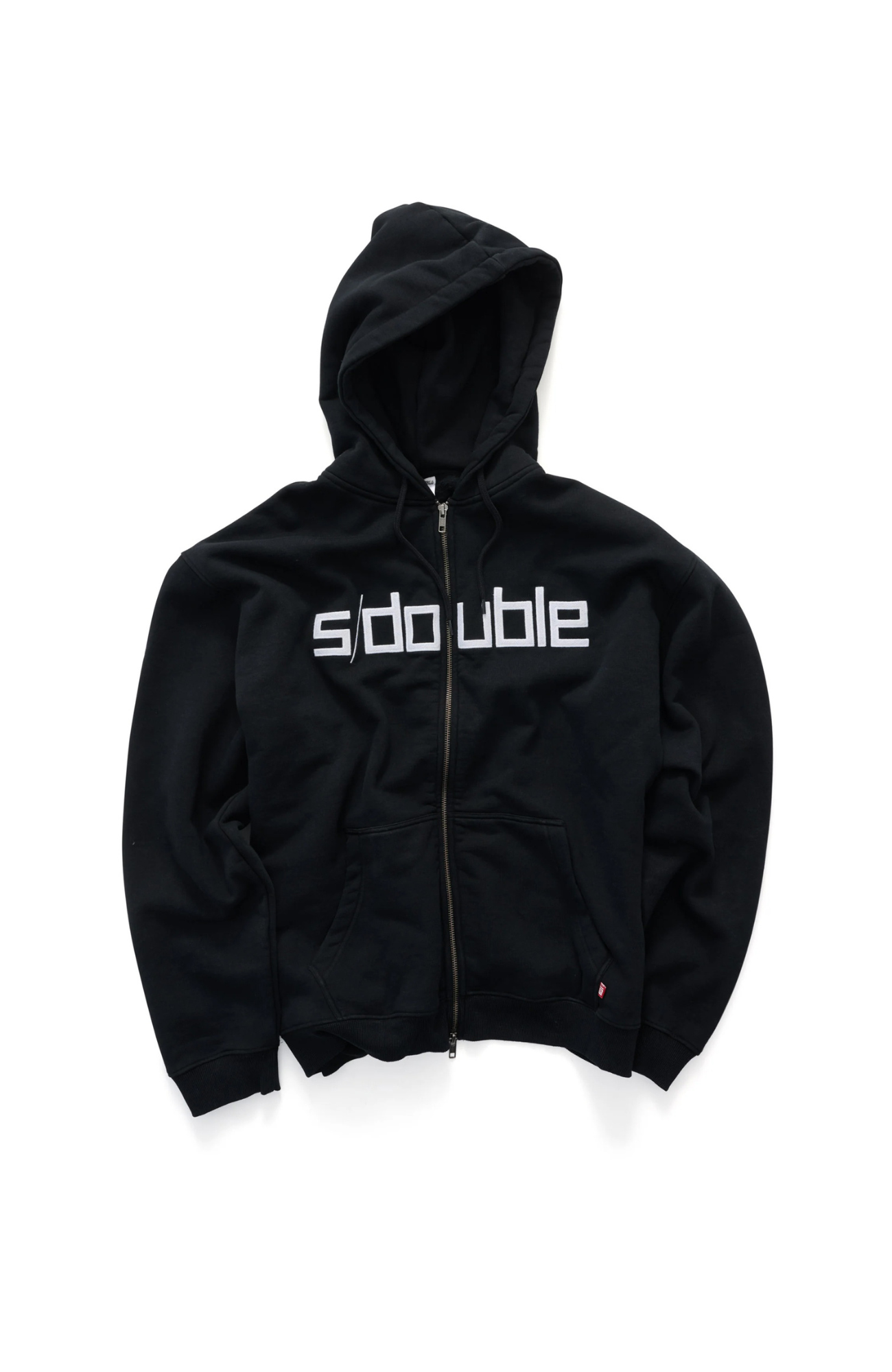 Block Zip Hoodie Black