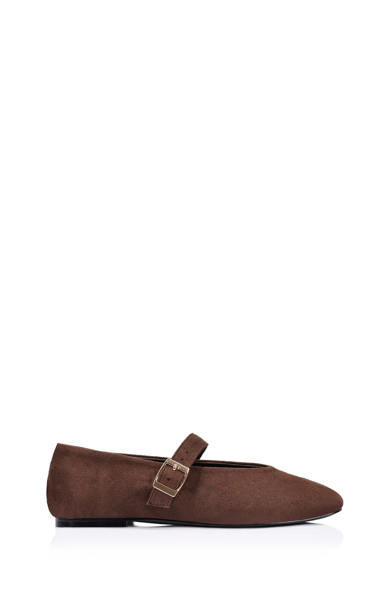 Alaska Mary-Jane Flats Chocolate Brown Micro