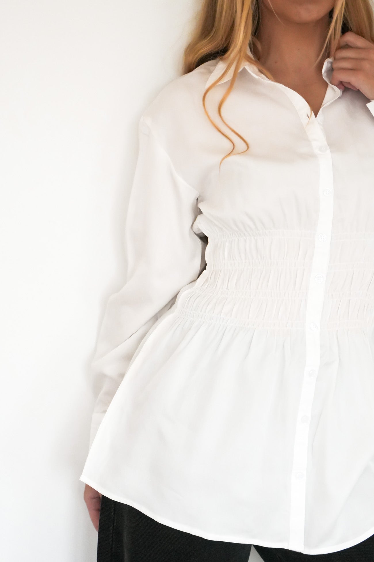 AAE Ruched Shirt White