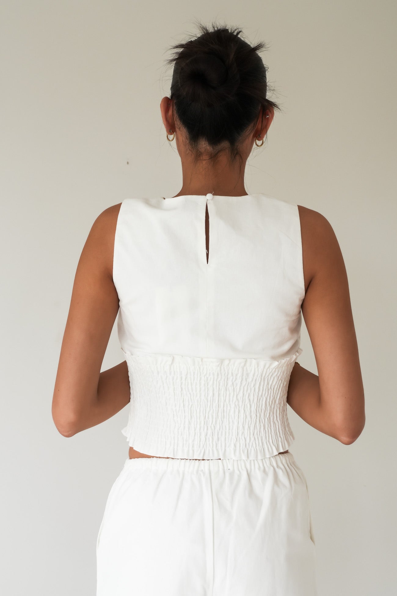 AAE Timeless Shirred Tank White