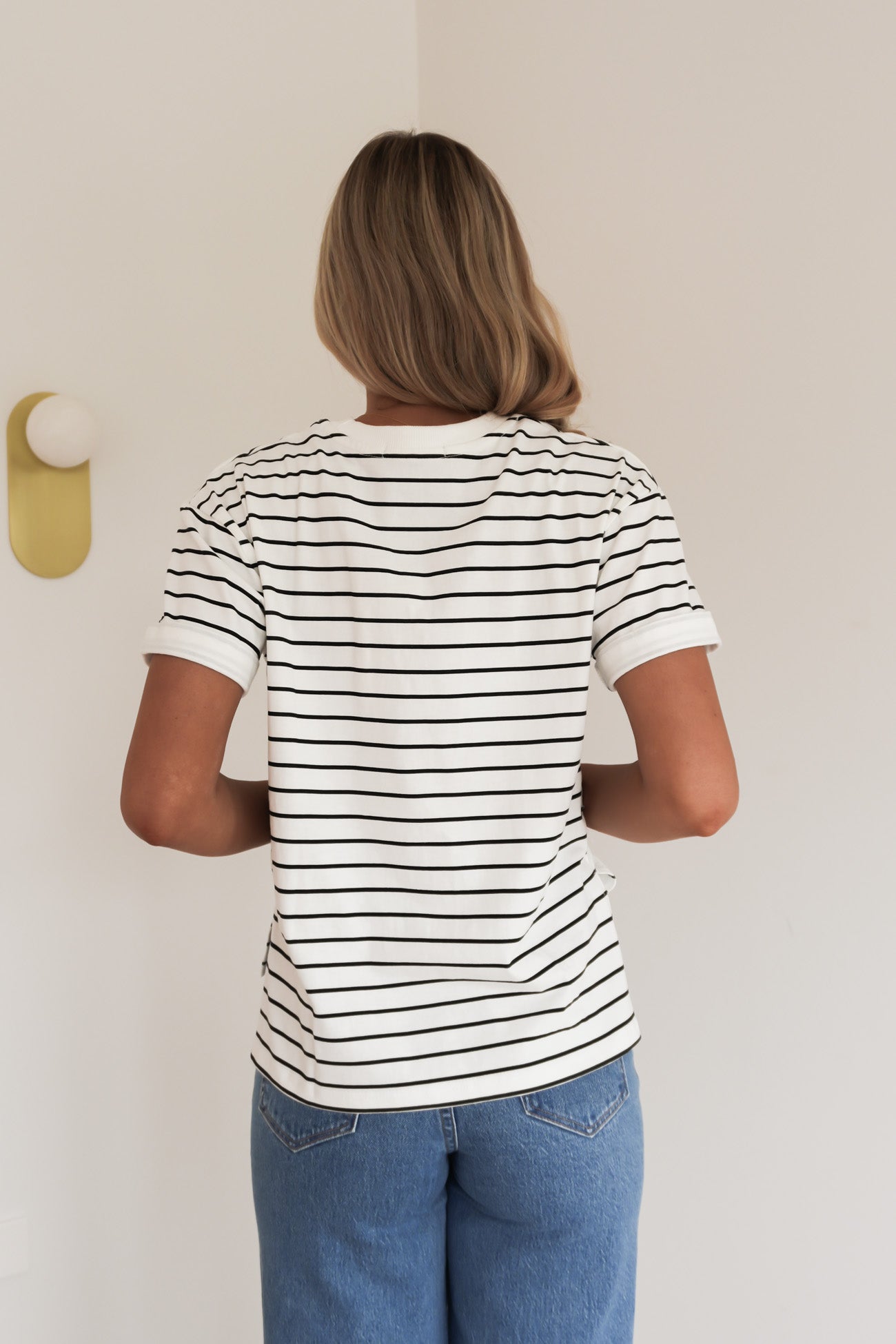 AAE Washed Stripe Tee Black
