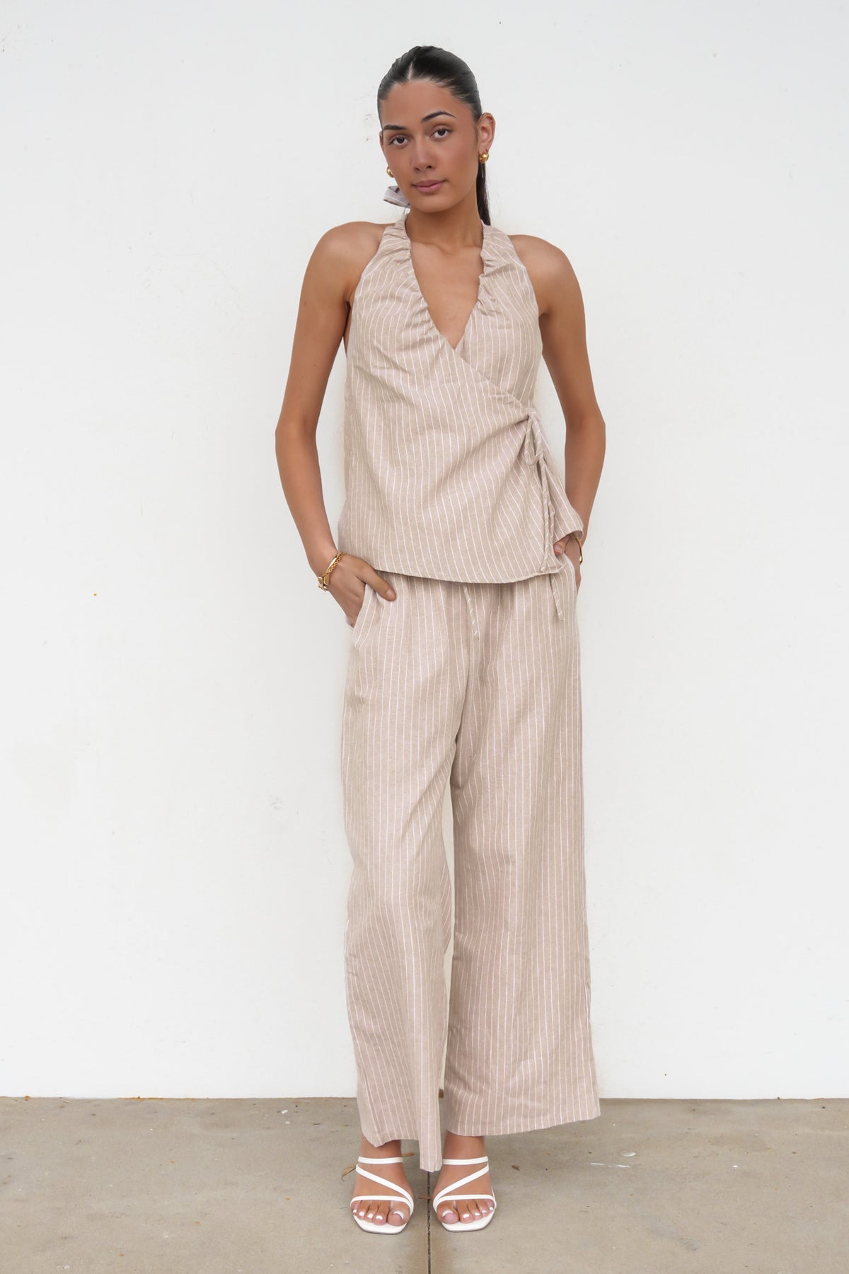 Abby Set Beige Stripe