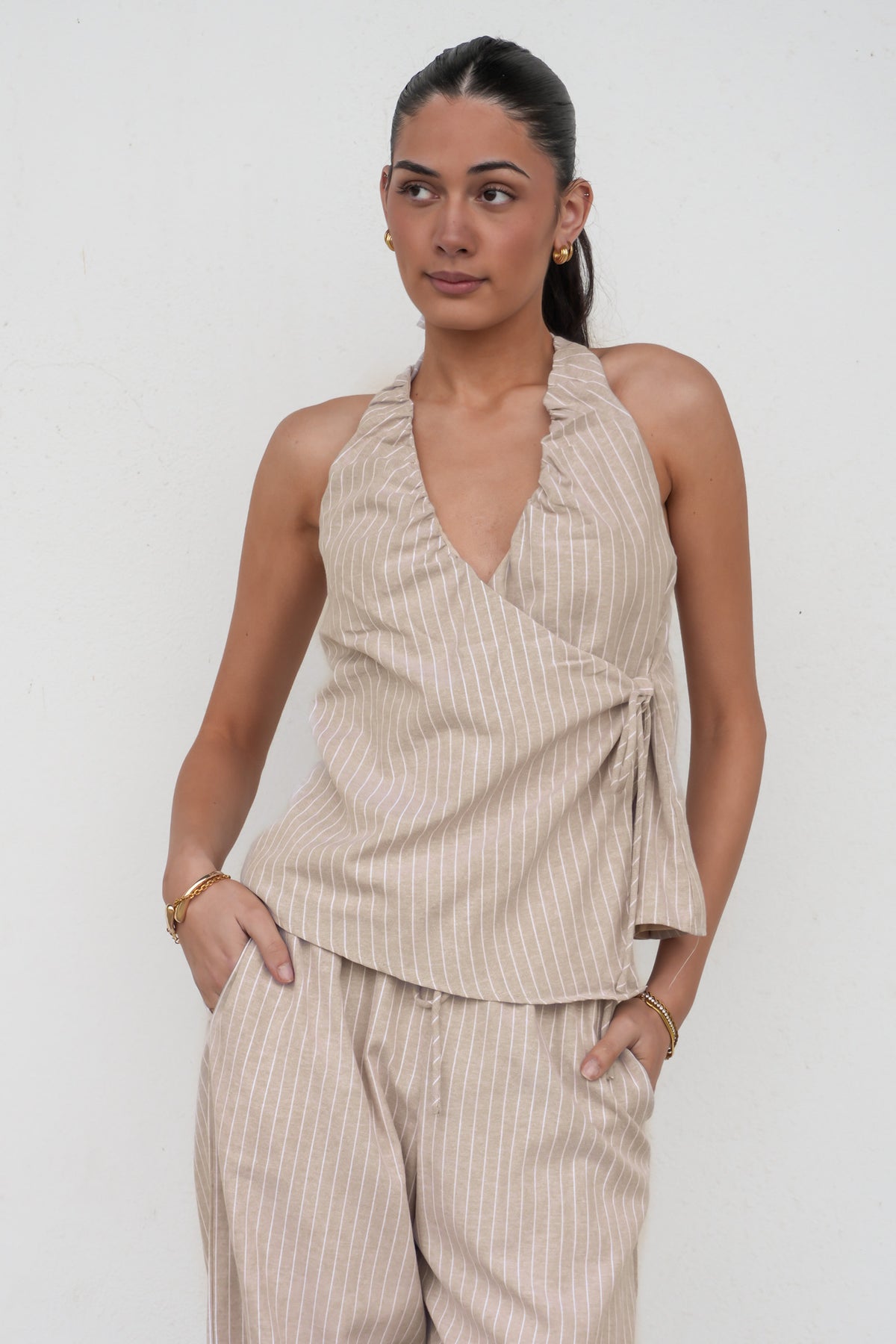 Abby Set Beige Stripe