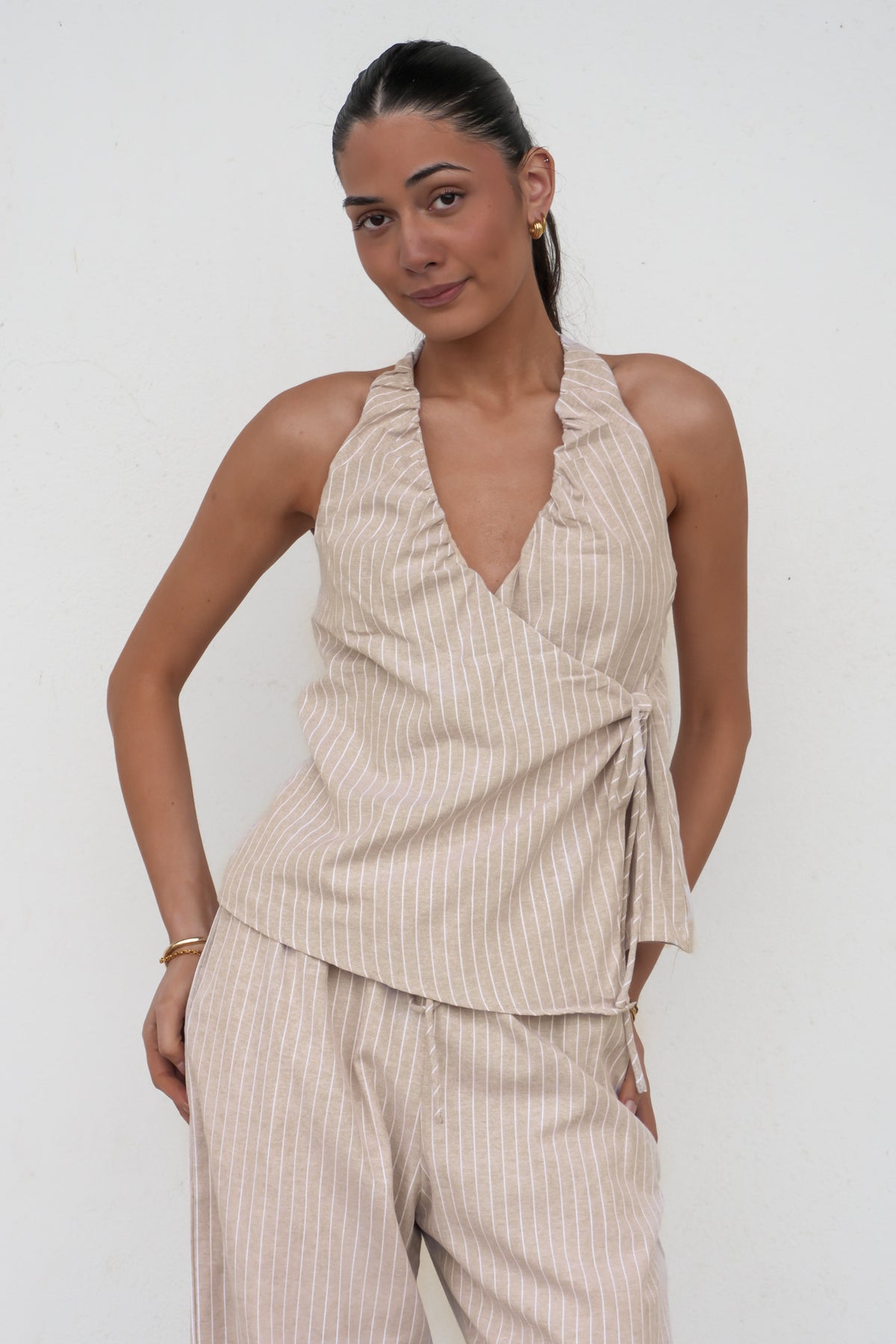 Abby Set Beige Stripe