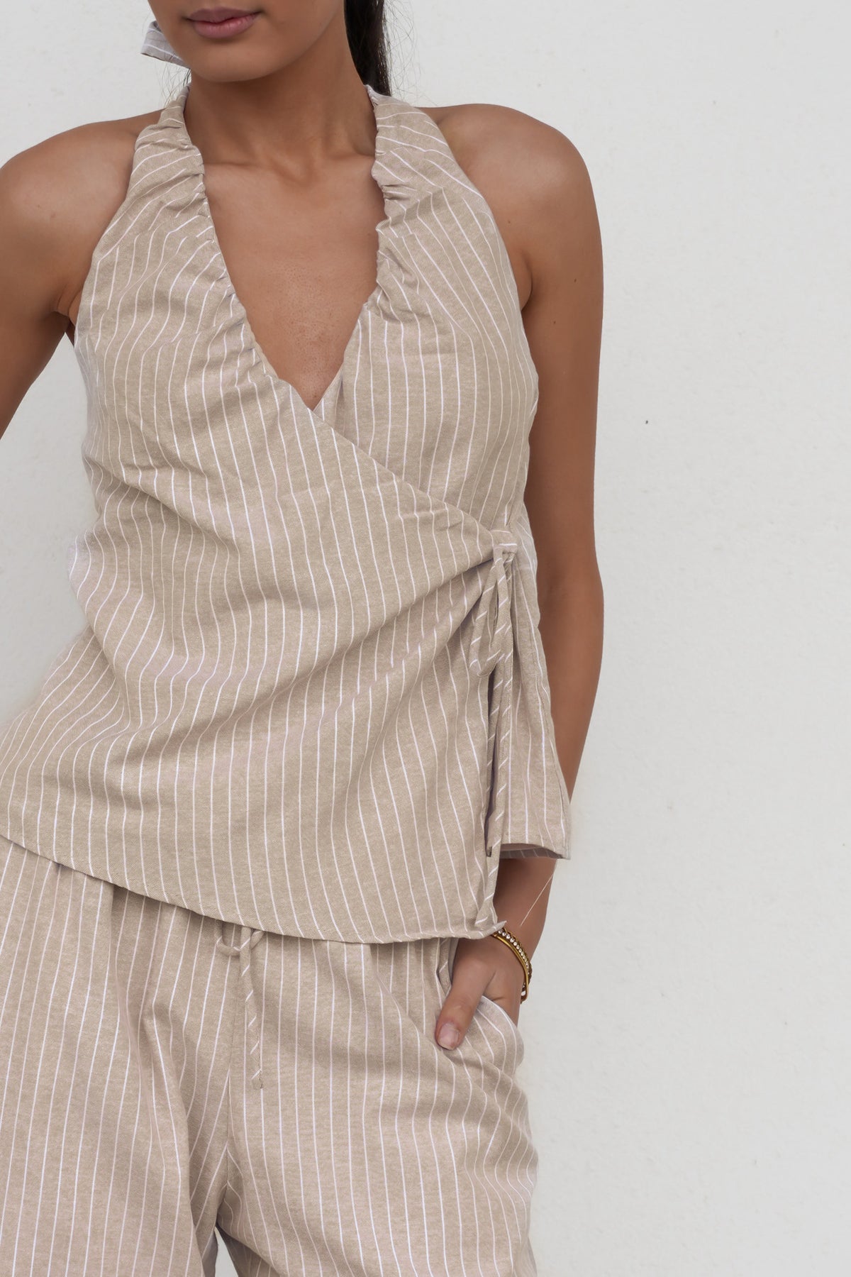 Abby Set Beige Stripe