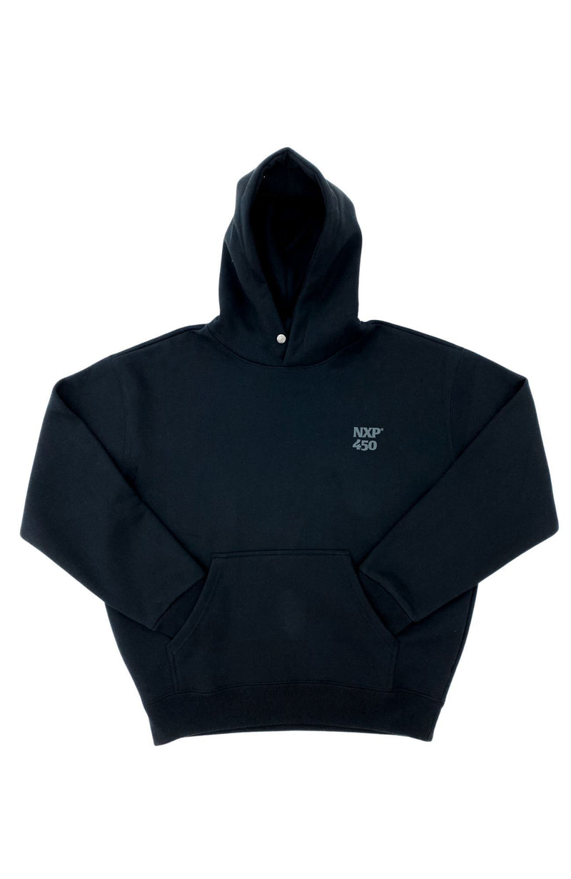 Core Line Heavy Box Fit Hooded Sweater Jet Black