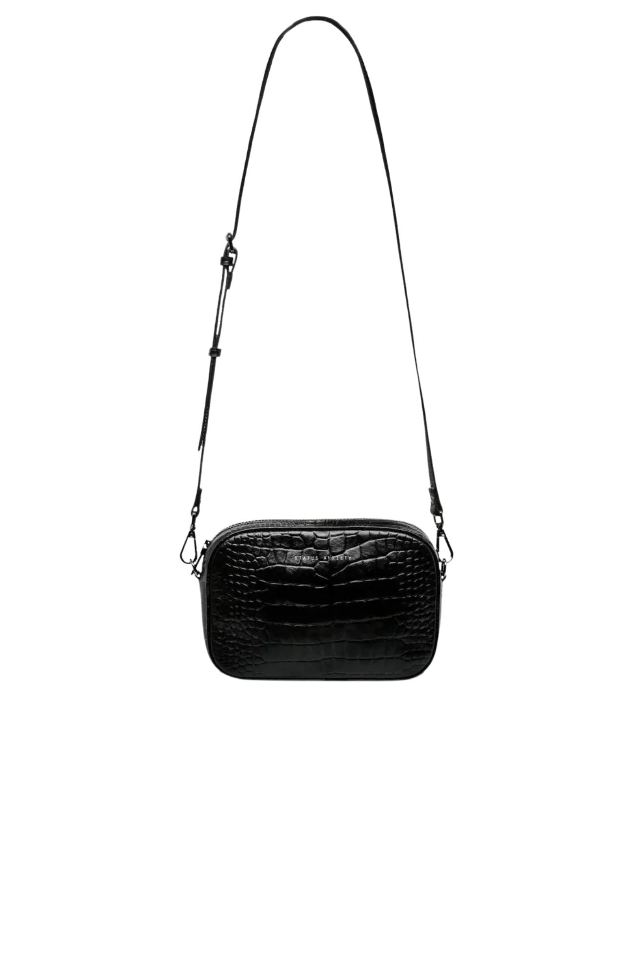 Plunder Bag Black Croc Emboss