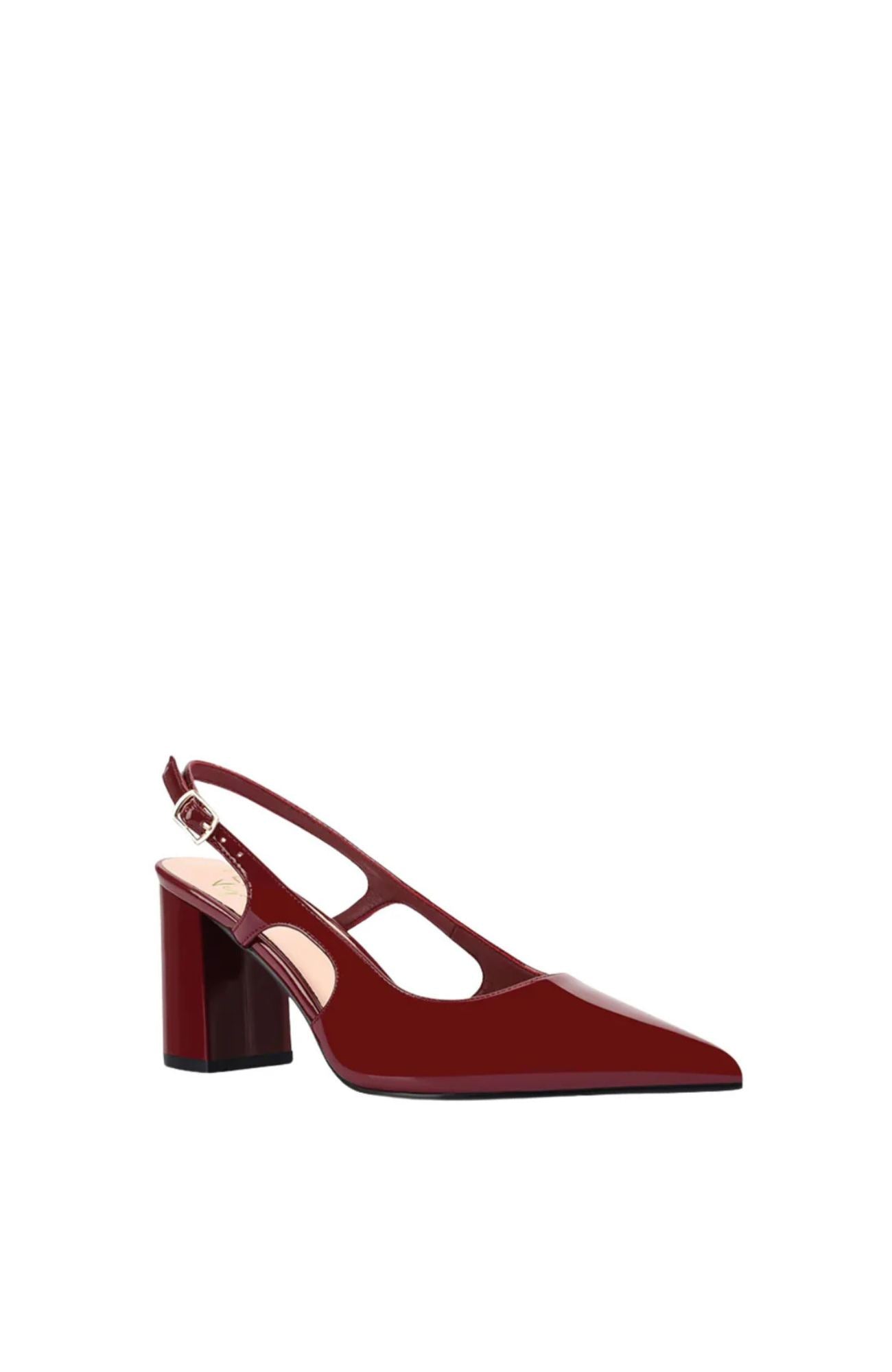 Elton Slingback Block Heels Wine Patent