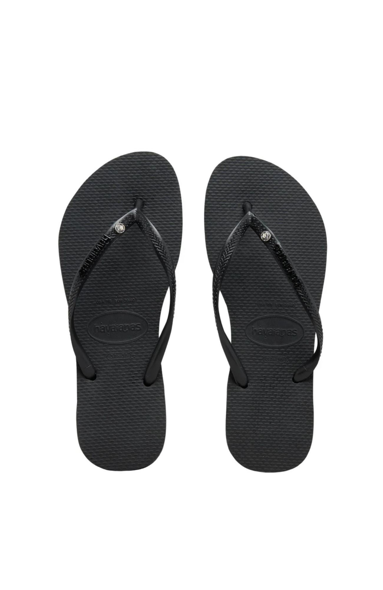 Slim Metal Logo Crystal Black Black