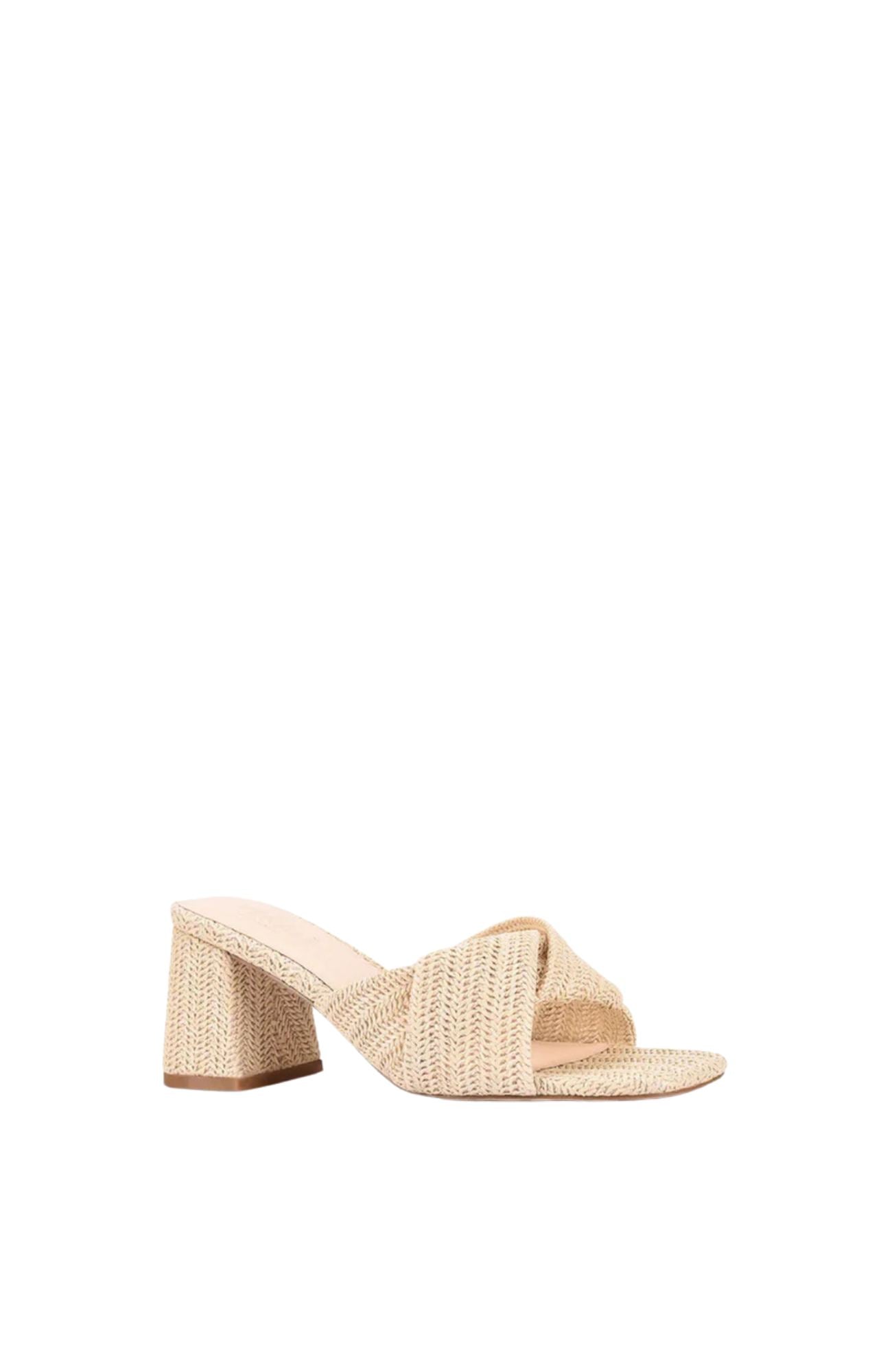 Stella Block Heel Mule Natural Raffia