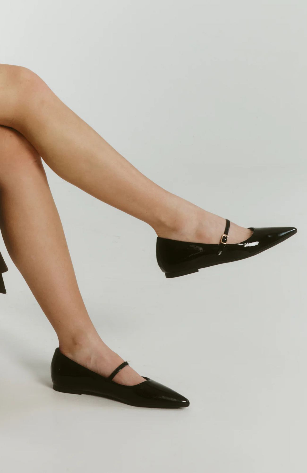 Iguana Mary Jane Flats Black Patent