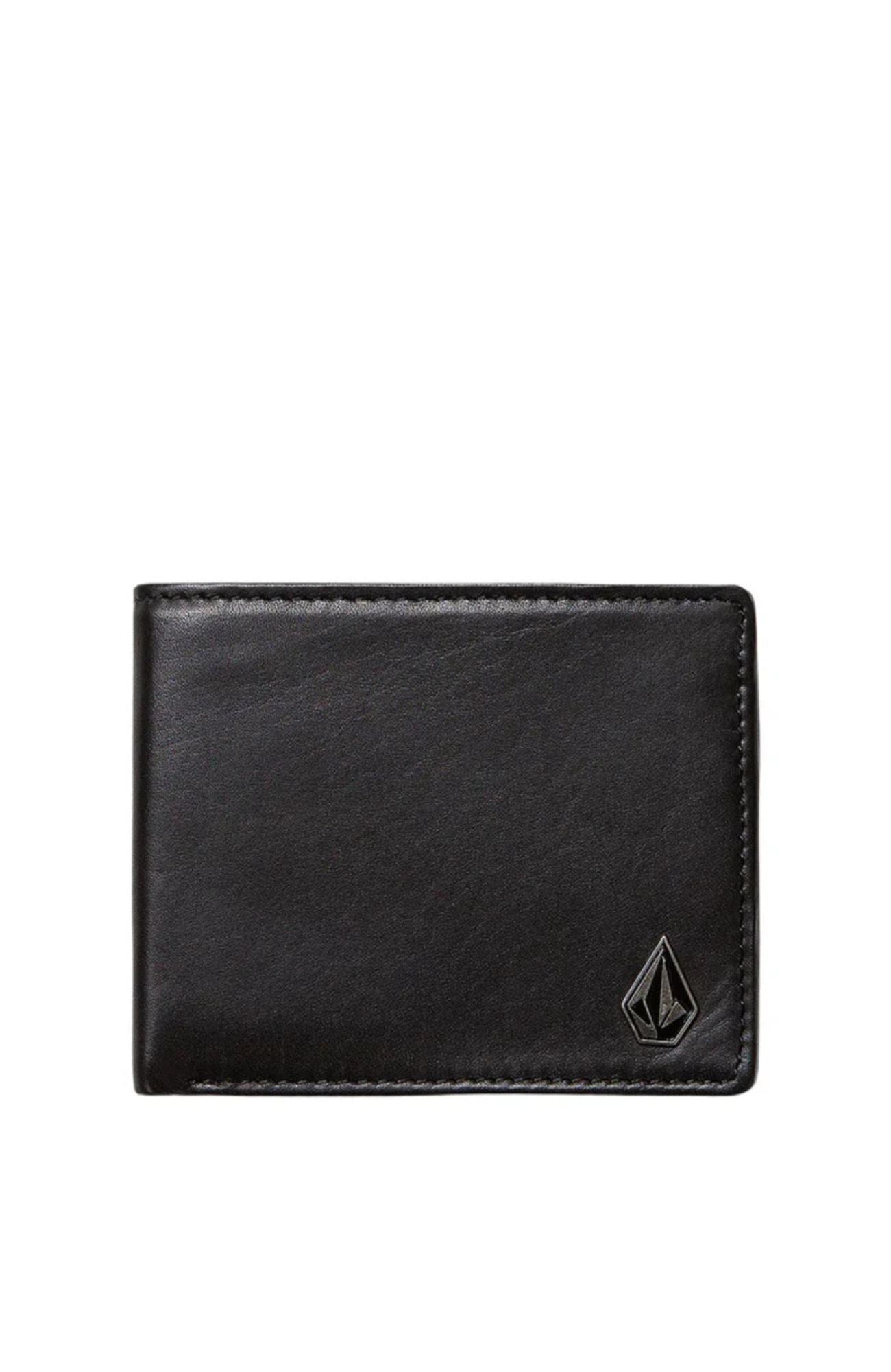 Single Stone Leather Wallet Black