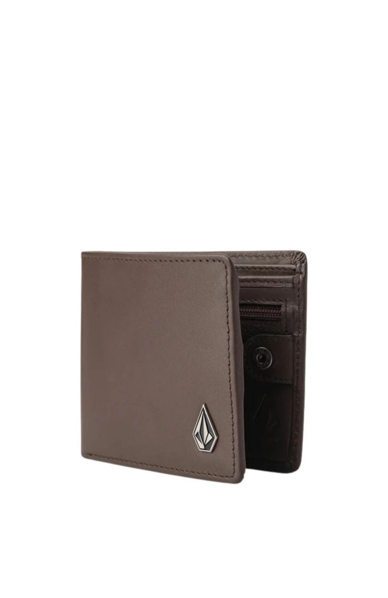 Single Stone Leather Wallet Dark Brown