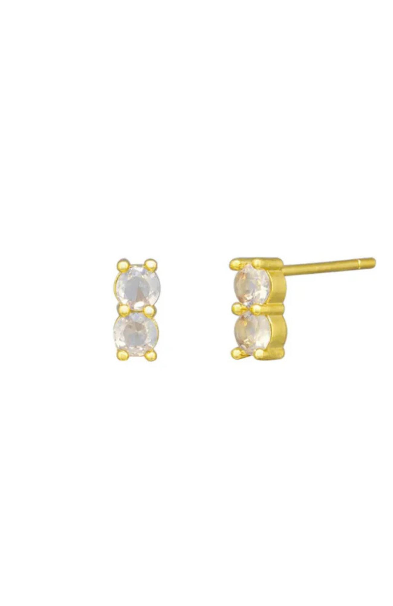Devon Studs Crystal Gold