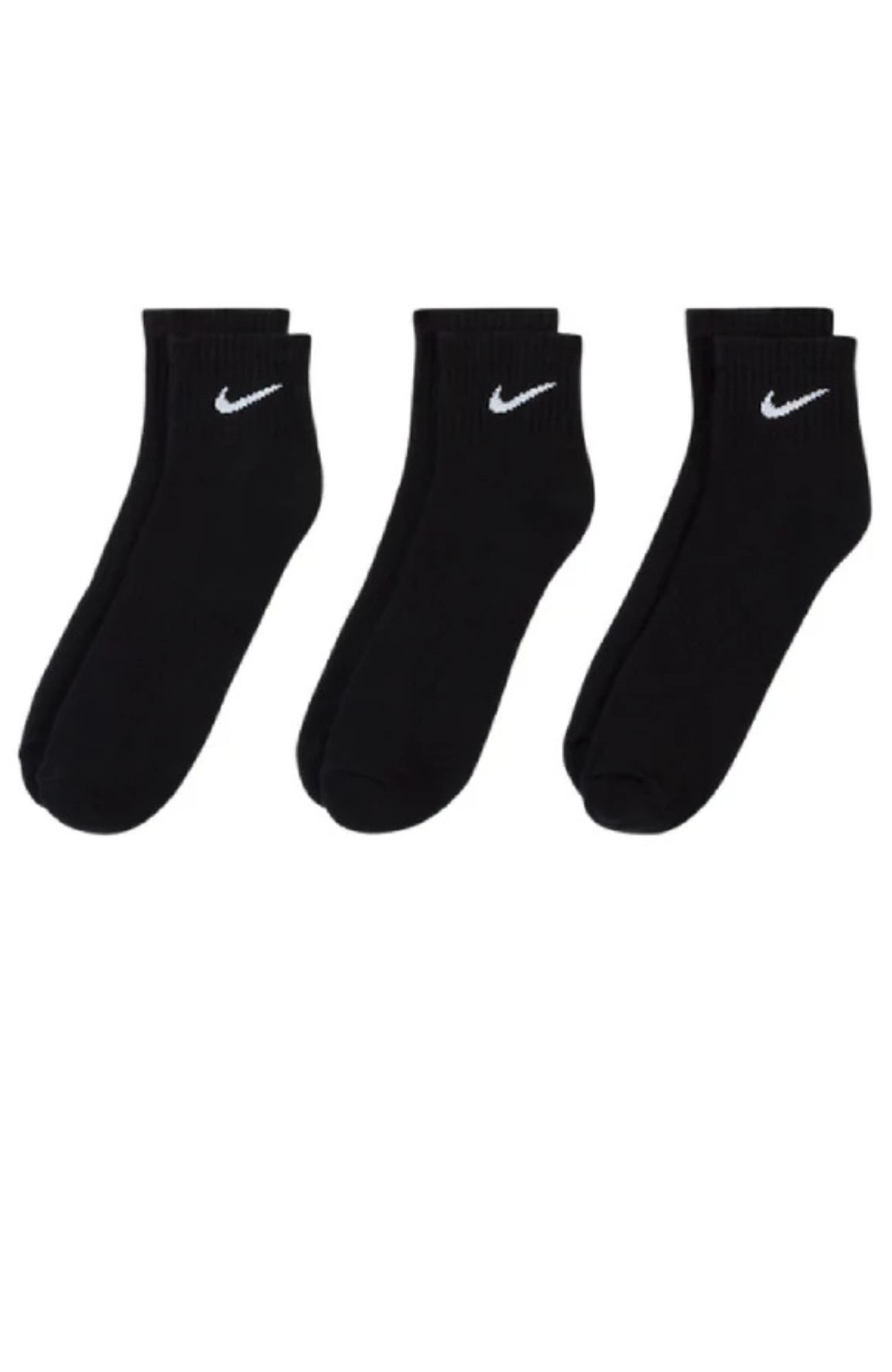 Nike Everyday Cushioned Ankle Socks 3 Pairs Black