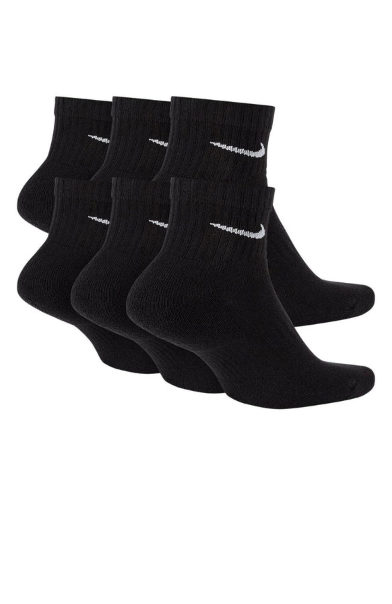 Nike Everyday Cushioned Ankle Socks 6PK Black
