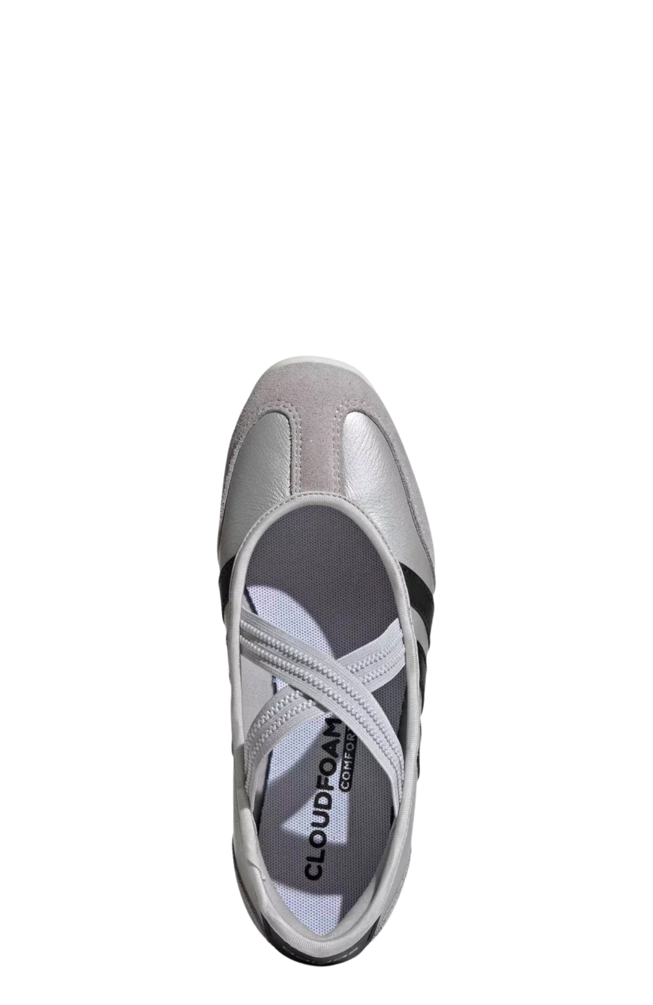 Barreda Mary Jane Silver Metallic Core Black Off White