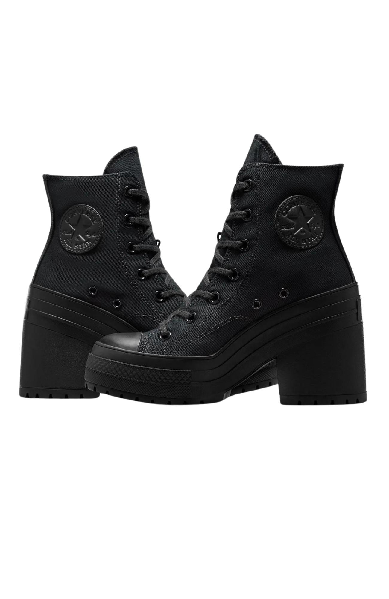 Converse Chuck 70 De Luxe Heel Canvas High Top Black Mono