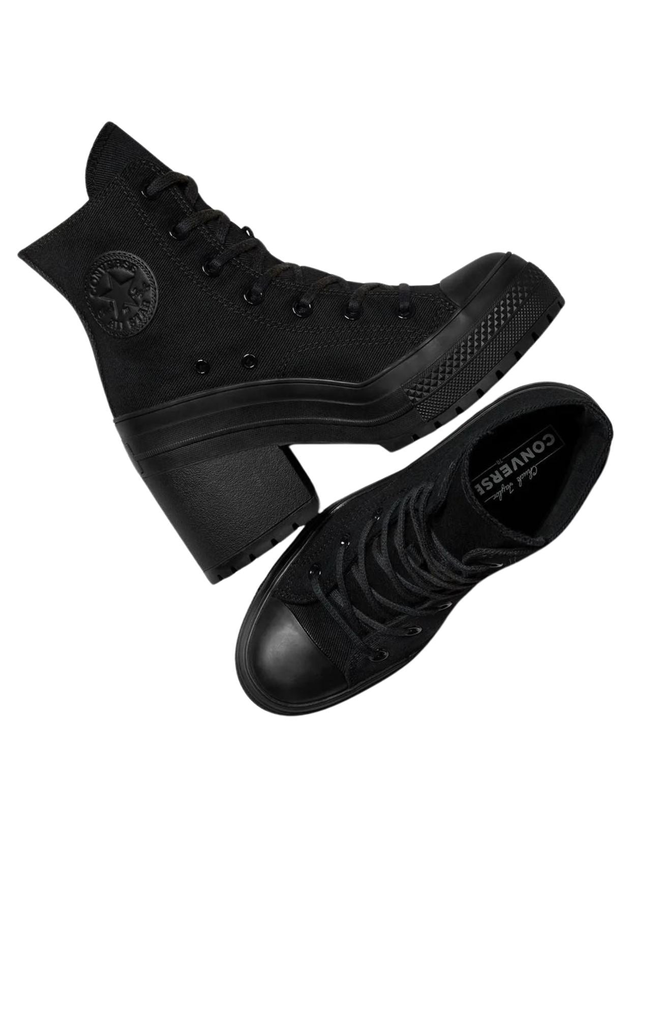 Converse Chuck 70 De Luxe Heel Canvas High Top Black Mono