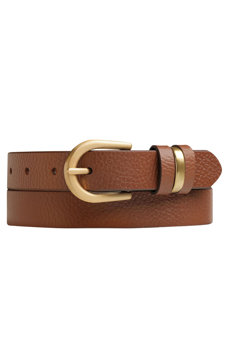 Over And Over Belt Tan Gold