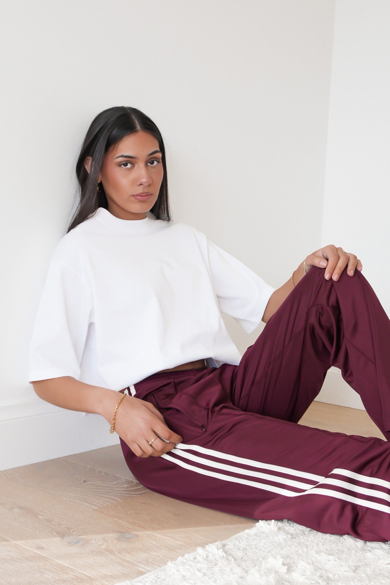 Adicolor Classic Firebird Loose Track Pant Maroon Cream White