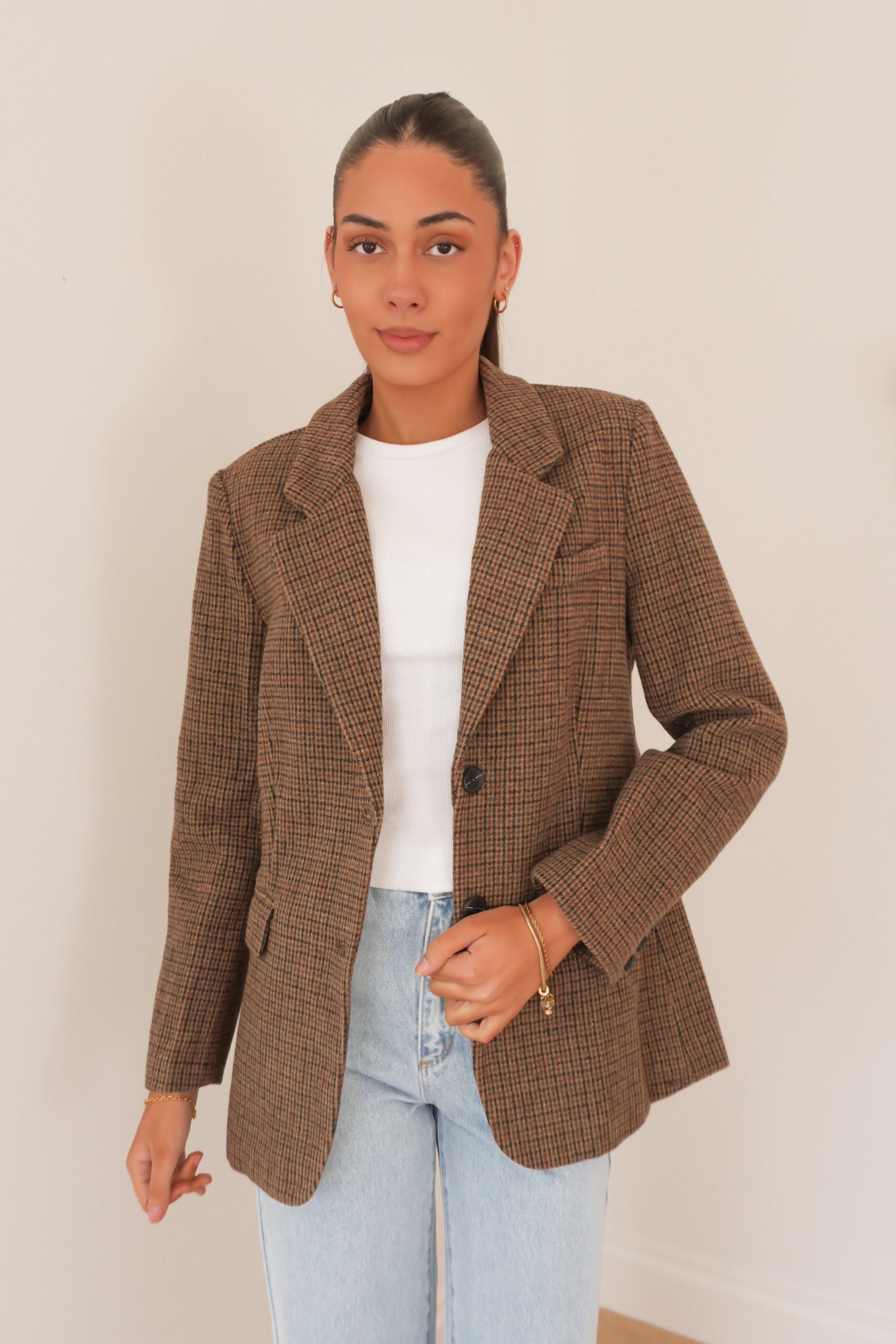 Adrian Blazer Brown Plaid