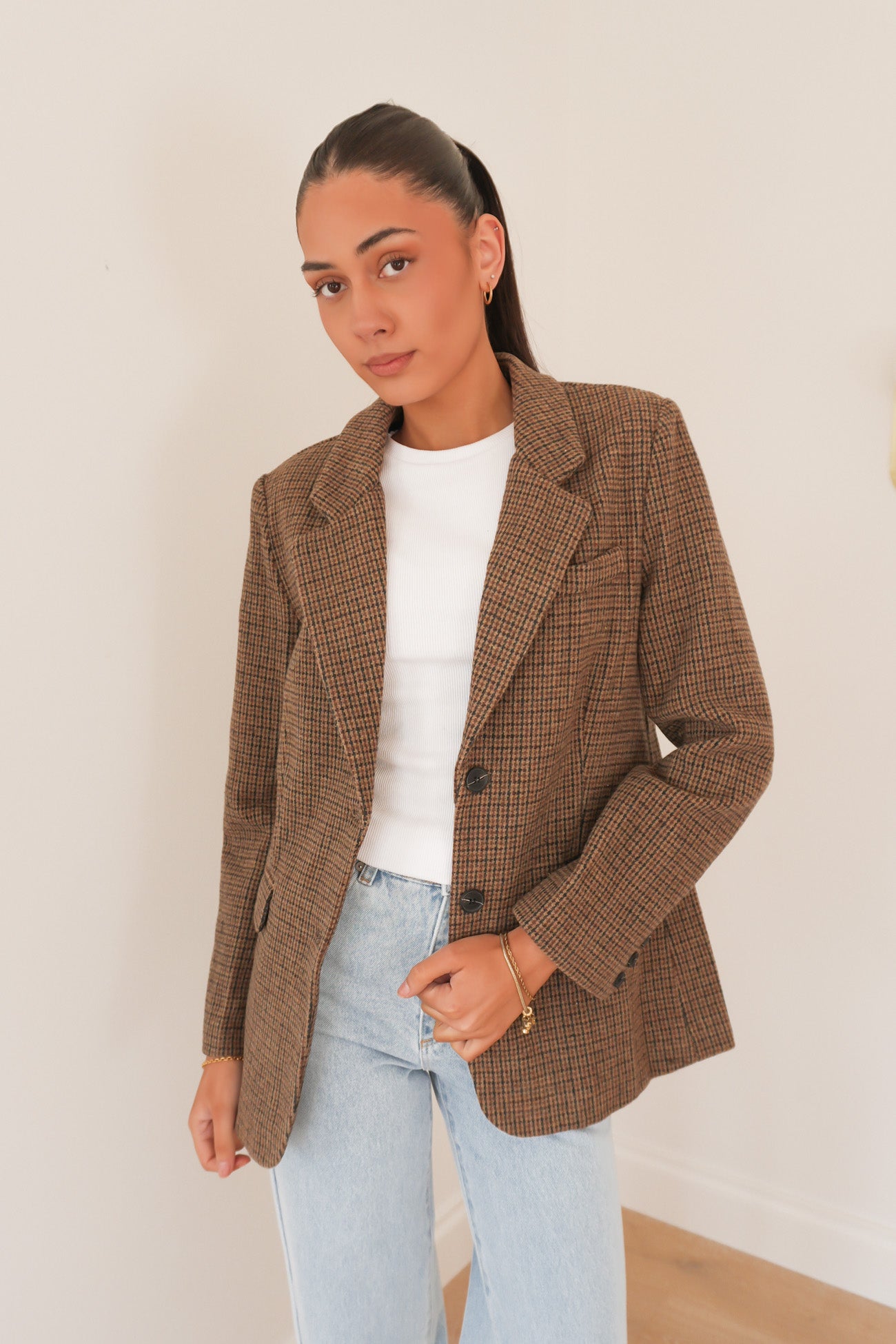 Adrian Blazer Brown Plaid