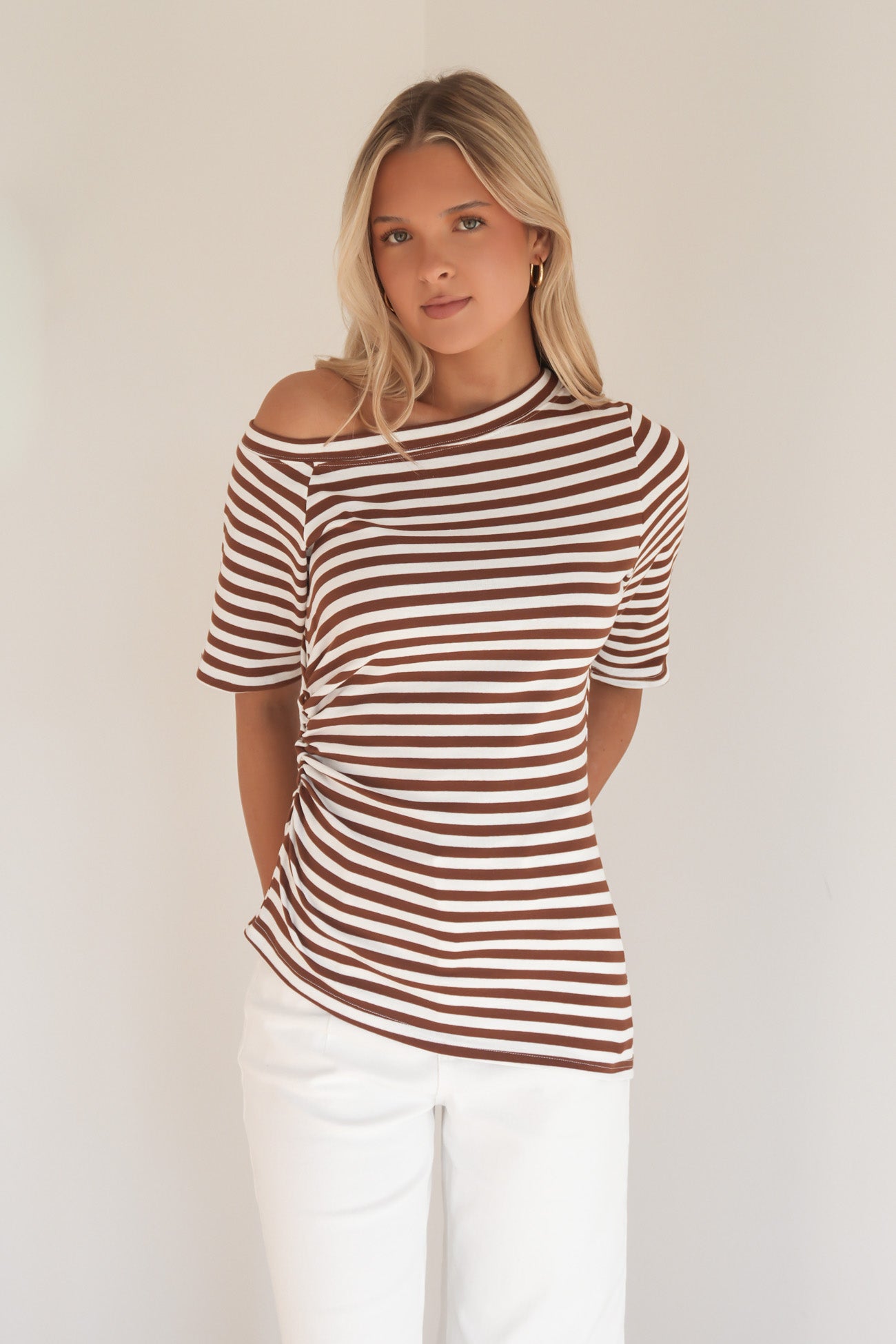 Alana Top Brown Stripe