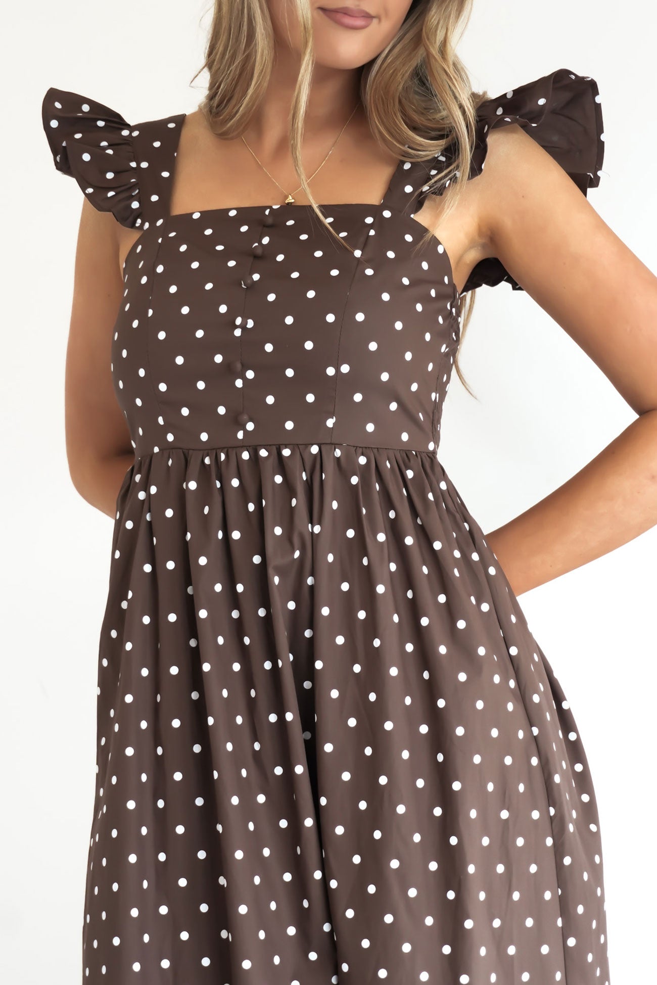 Alby Maxi Dress Chocolate Polka Dot