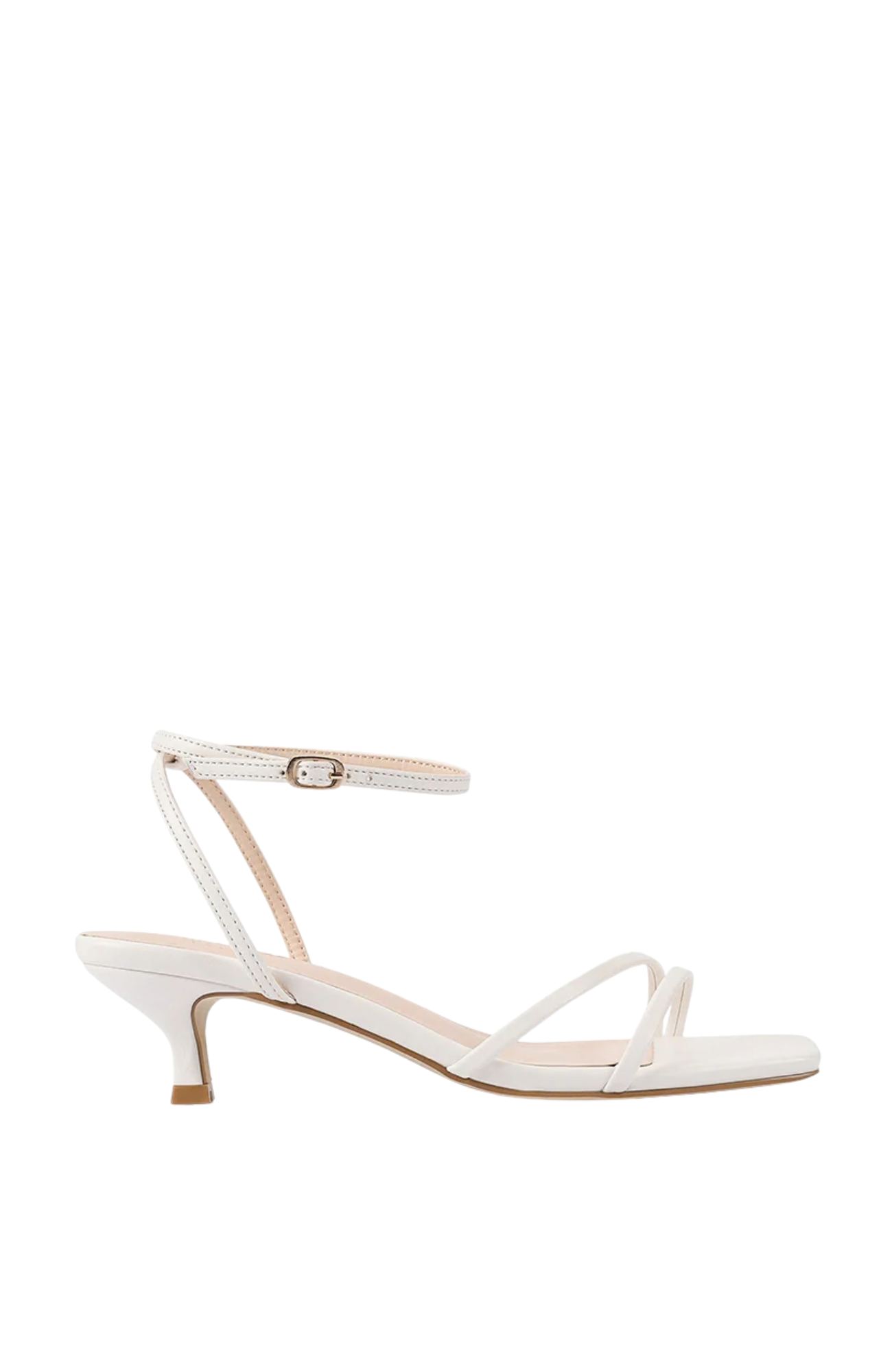 Alex Kitten Heel Sandals Chalk White