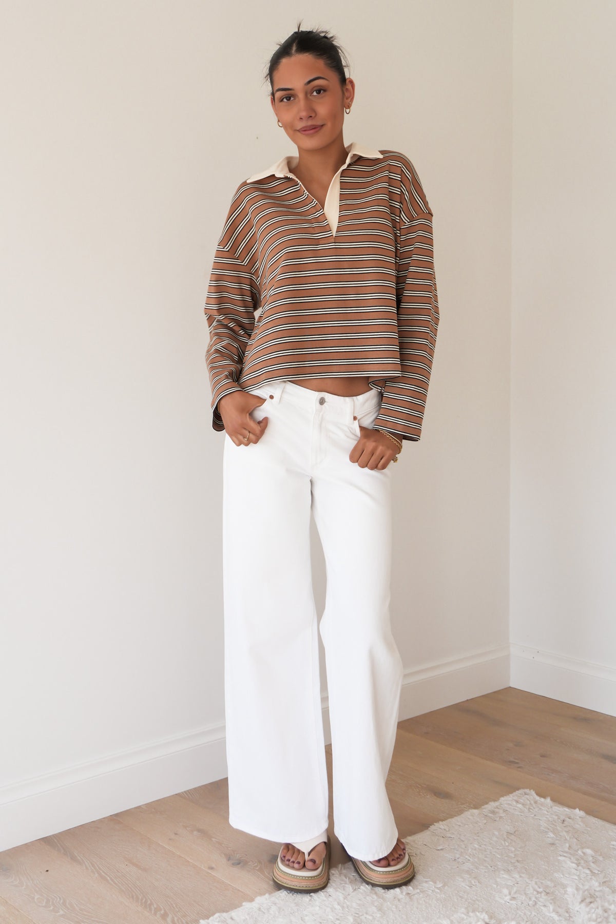 Alisa Rugby Tee Toffee Stripe