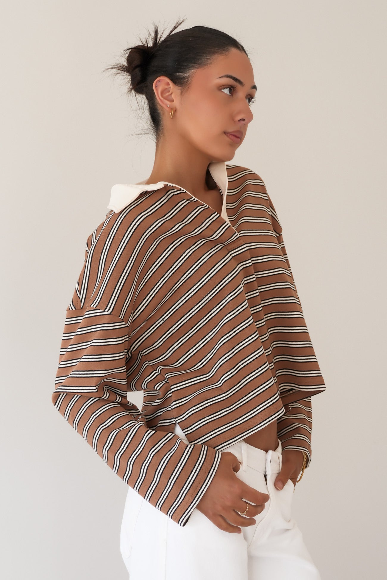 Alisa Rugby Tee Toffee Stripe