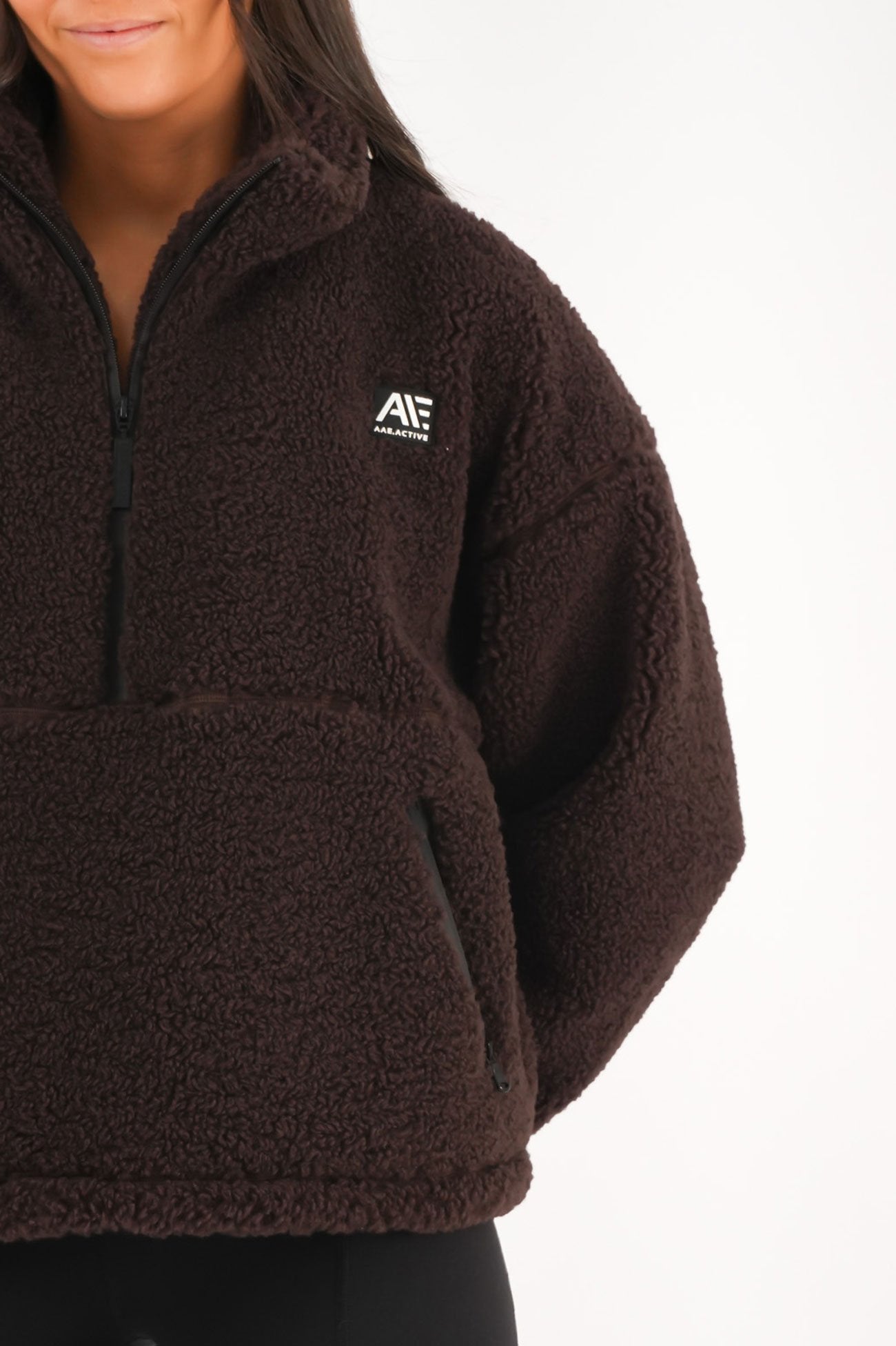 Amara Quarter Zip Teddy Brown