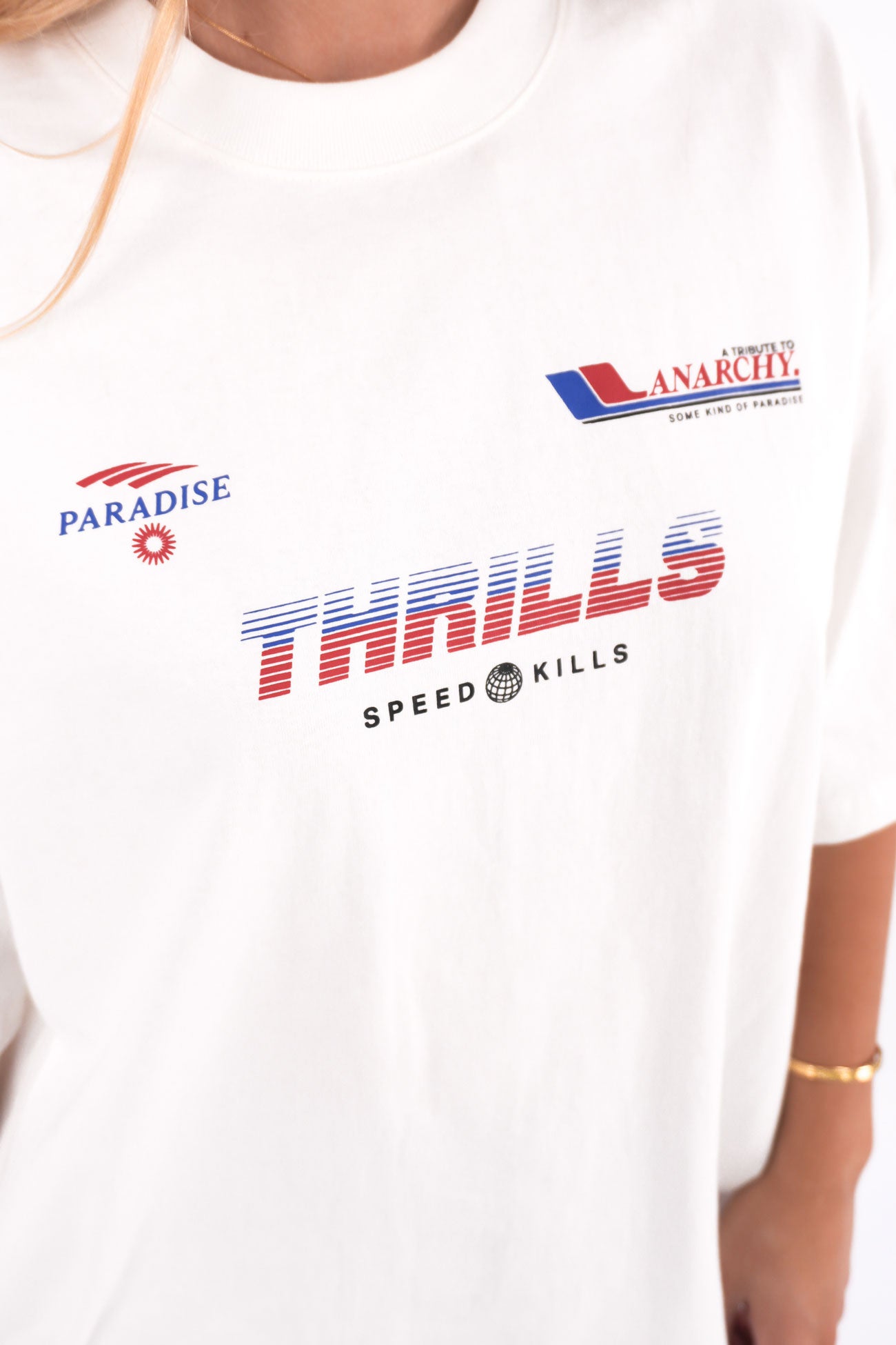 Anarchy In Paradise Oversized Tee Dirty White