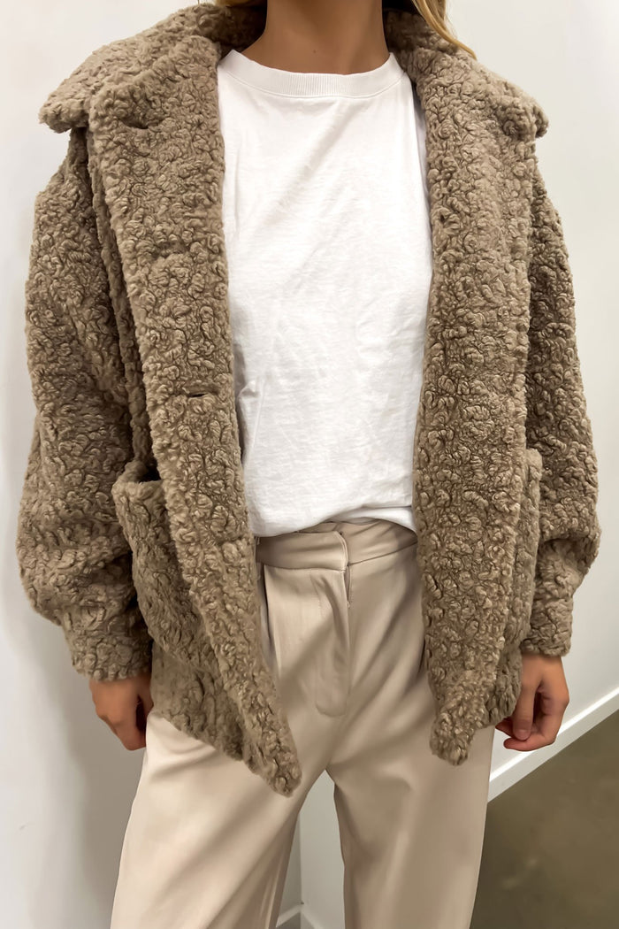 Jayla Teddy Jacket - Espresso