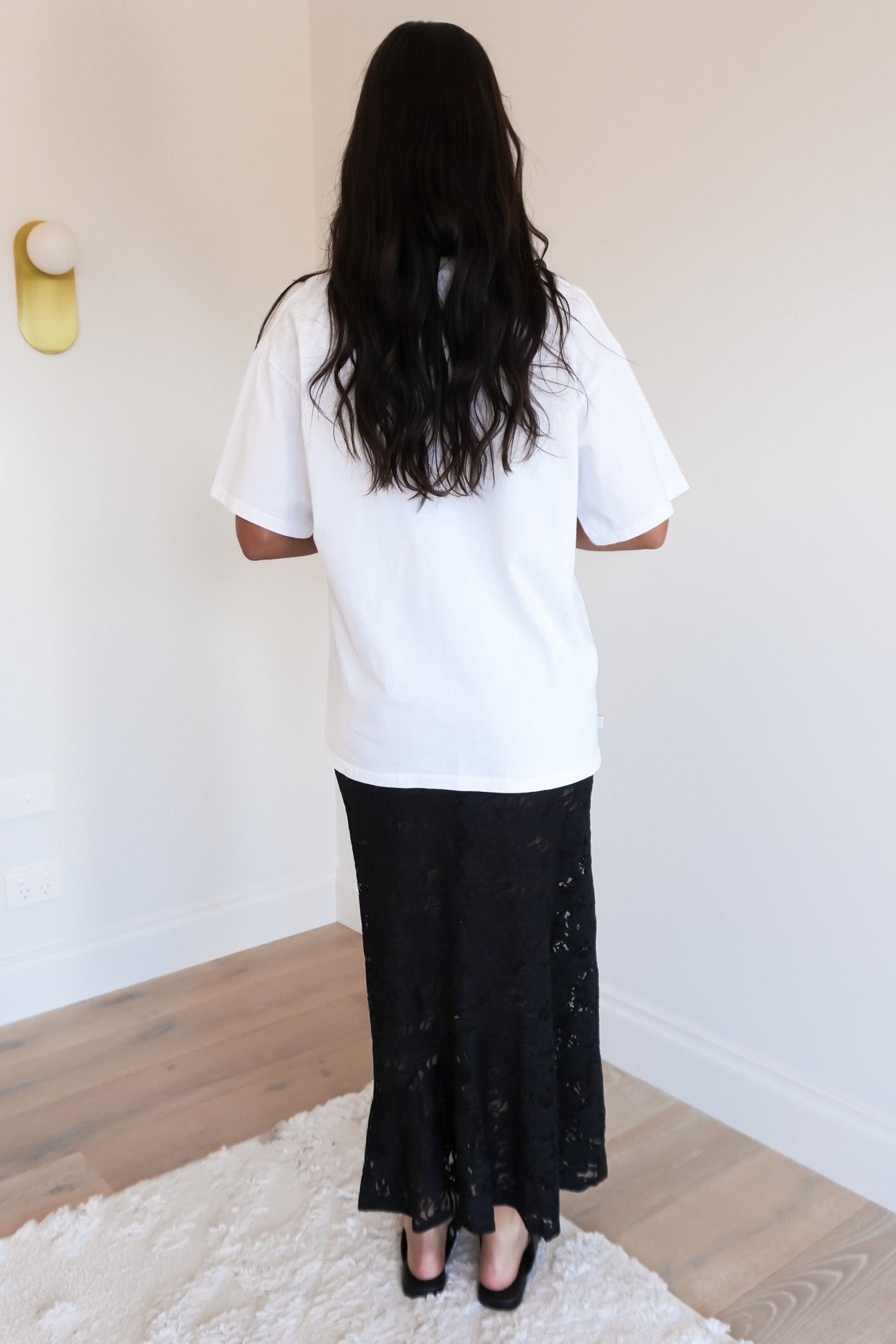 Anella Lace Maxi Skirt Black