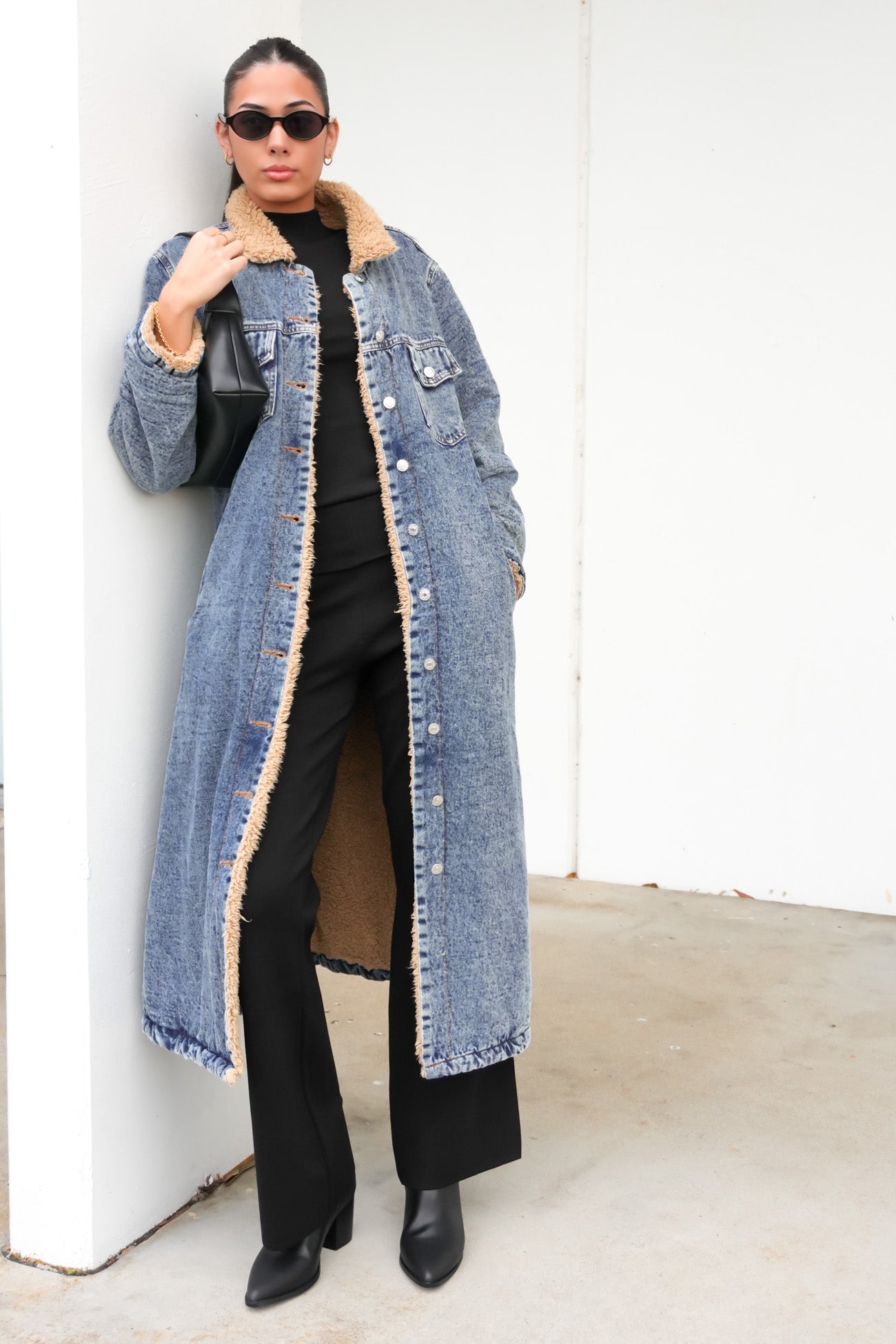 Angelina Denim Coat Blue Acid Wash
