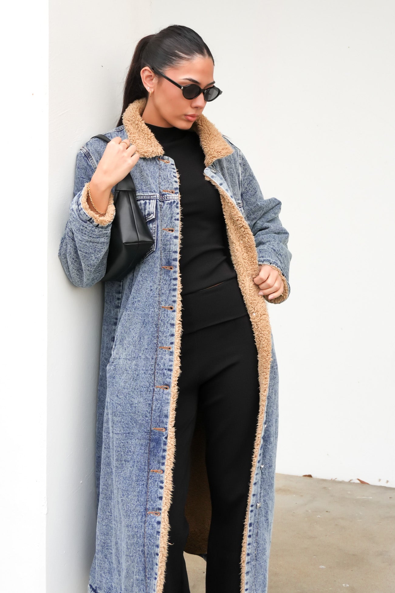 Angelina Denim Coat Blue Acid Wash
