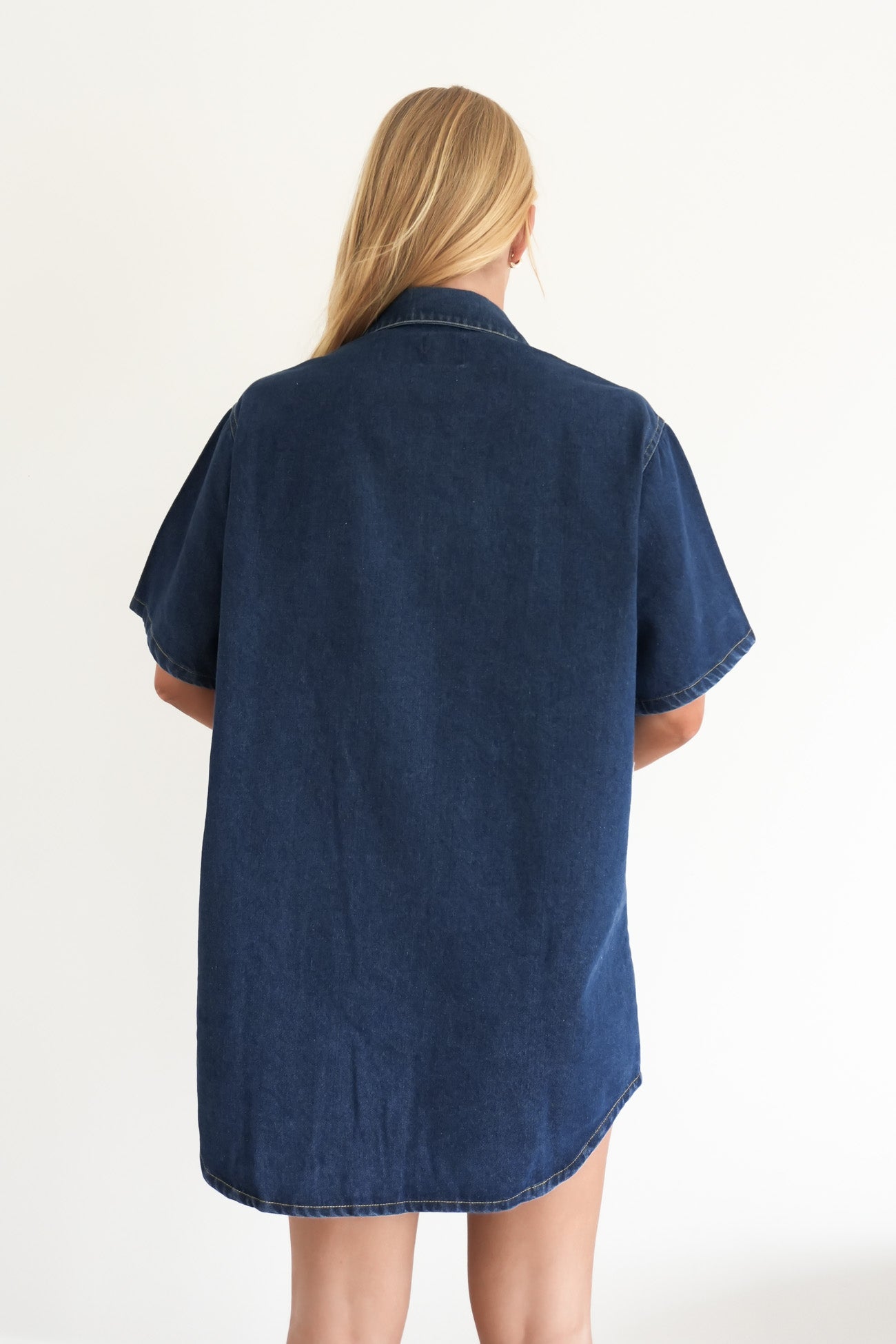 Angie Denim Mini Dress Dark Blue