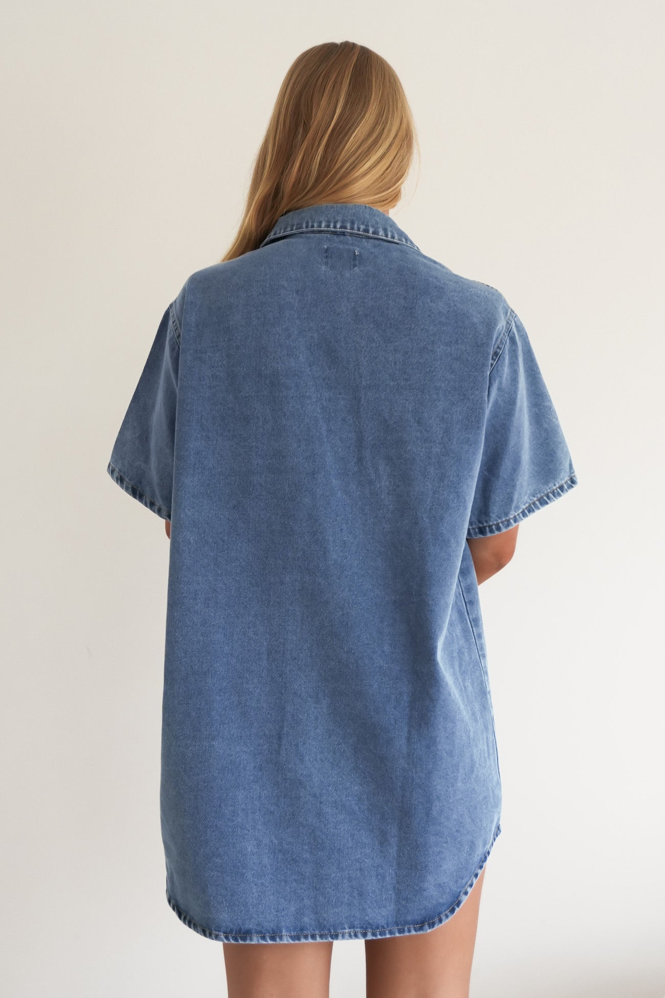 Angie Denim Mini Dress Light Blue