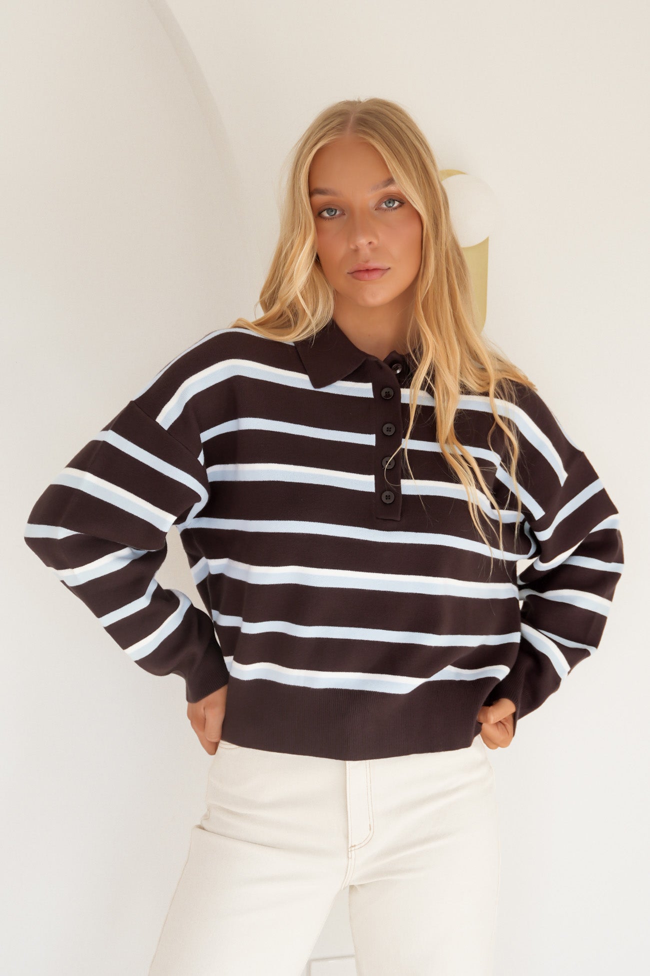 Anita Knit Polo Top Chocolate