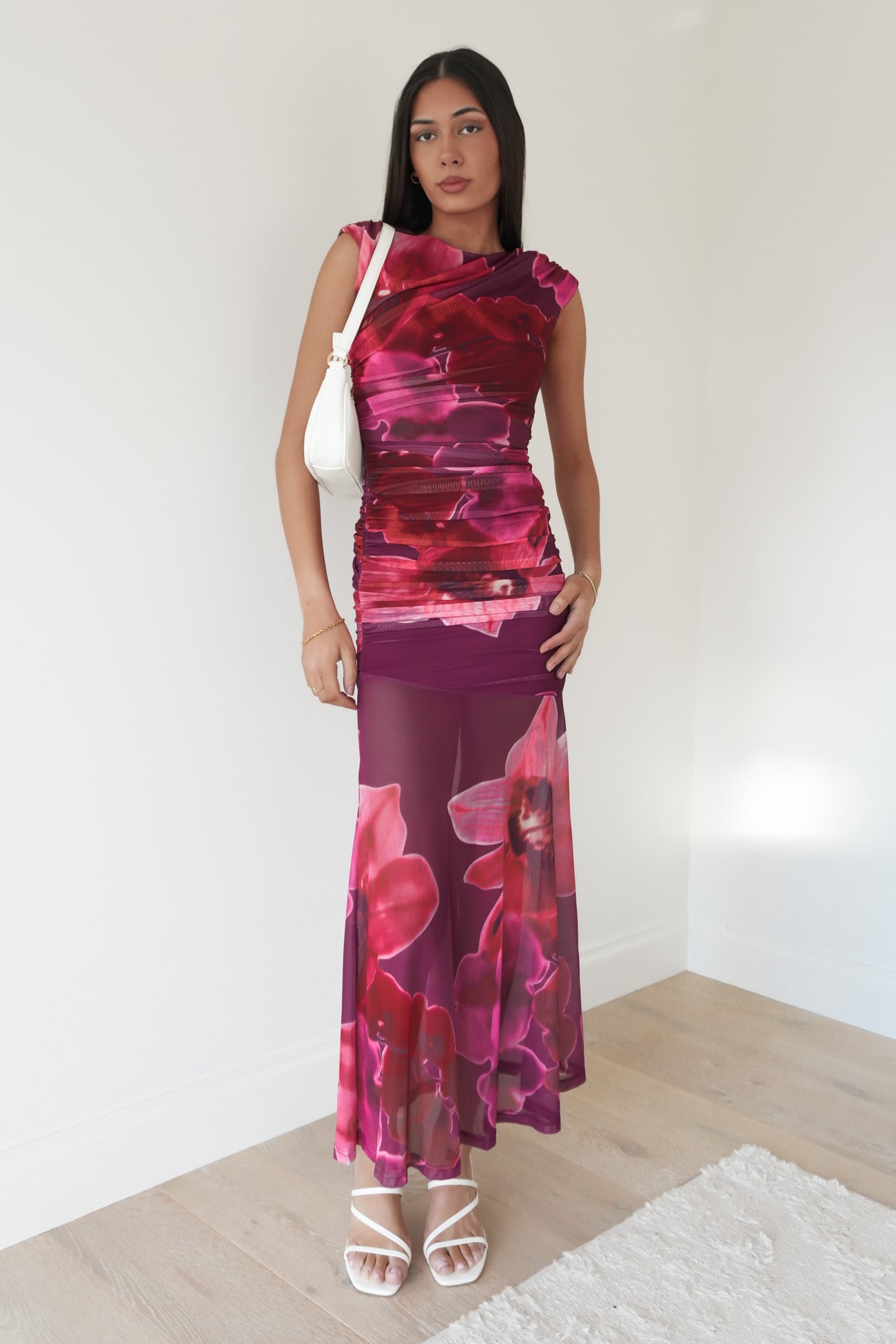 Annaliese Maxi Dress Fuchsia Floral