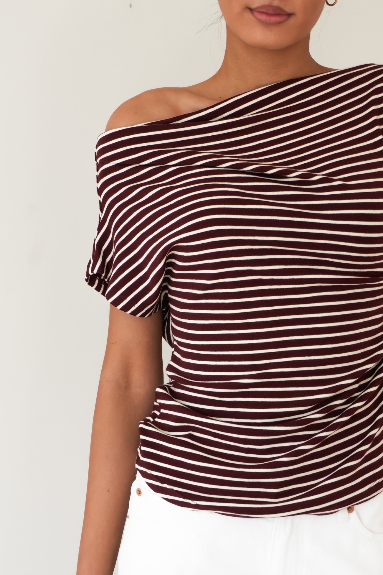 Anne Top Chocolate Stripe