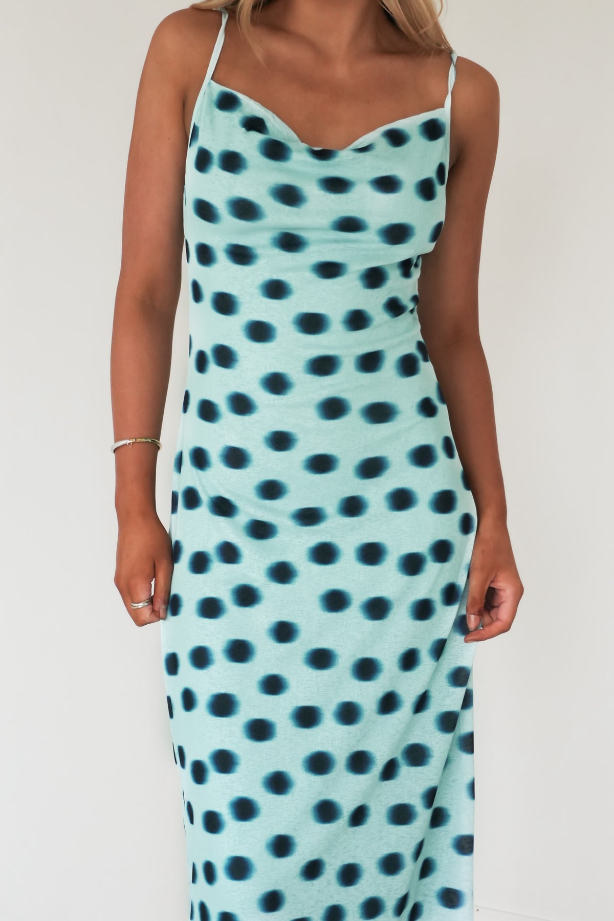 Annette Maxi Dress Blue Polka Dot
