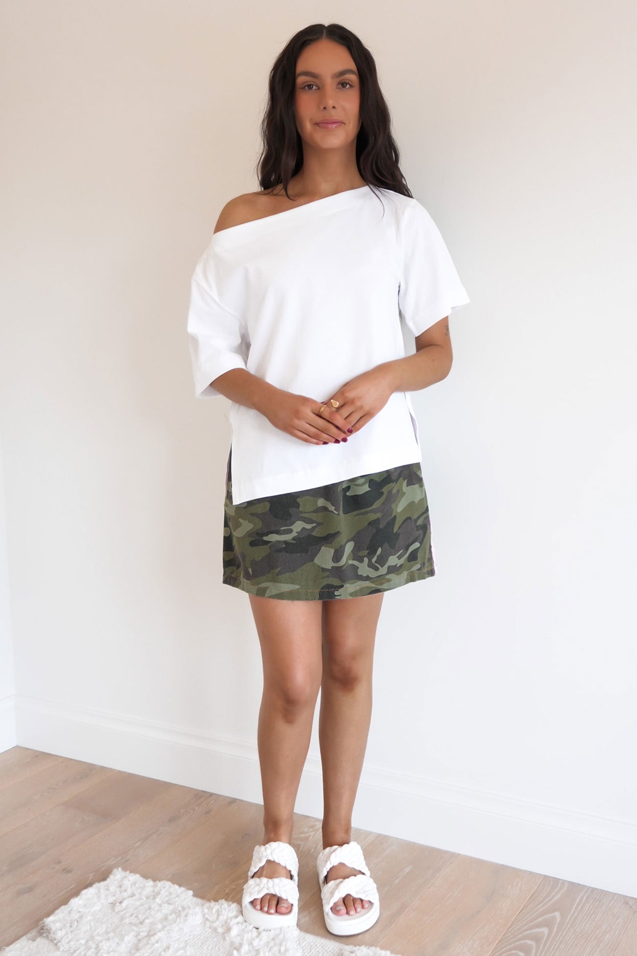 Ariya Denim Mini Skirt Camo
