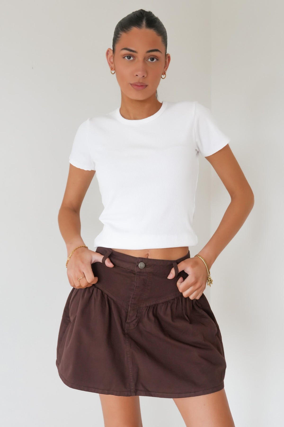 Arlo Mini Skirt Brown